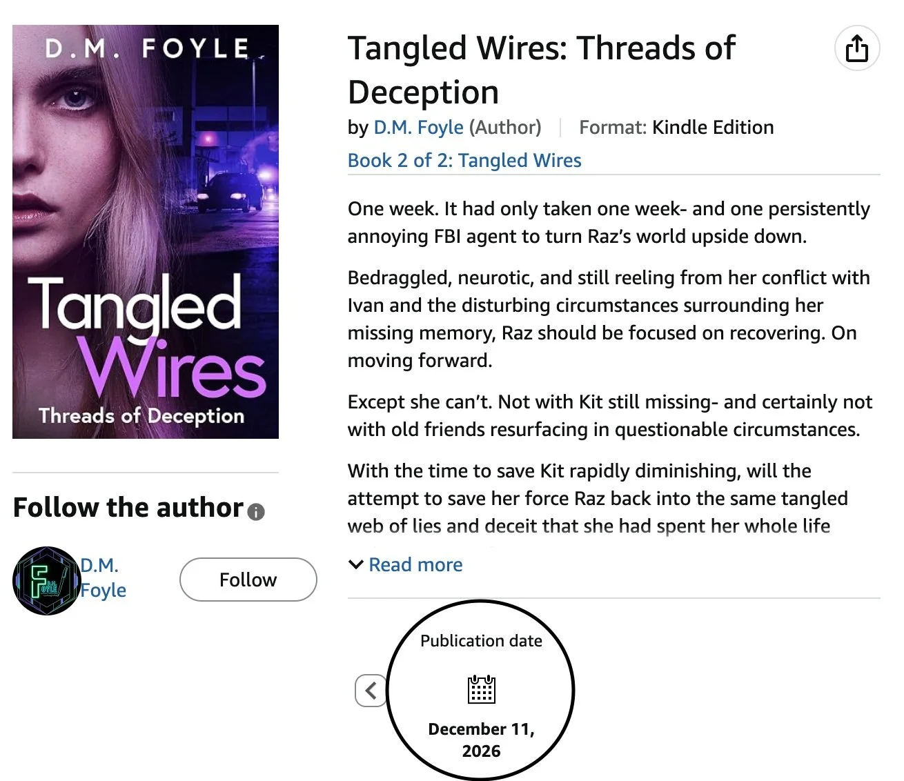 Haha, just brought up the release of Tangled Wires: Threads of Deception by three months...no biggie!

*sweats nervously*