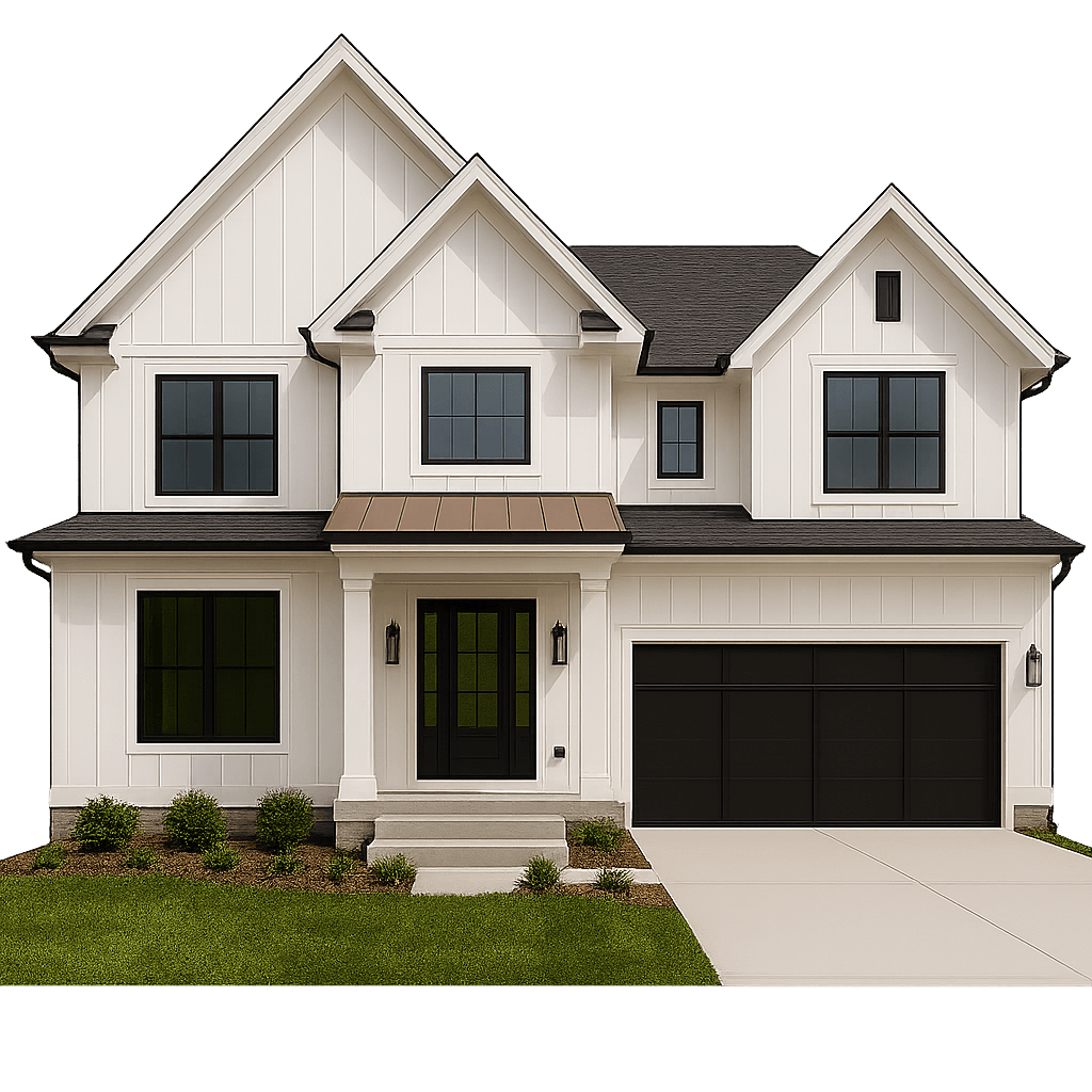 Newly built white and black home illustrating real-world home insurance rebuilding exposure and coverage structure
