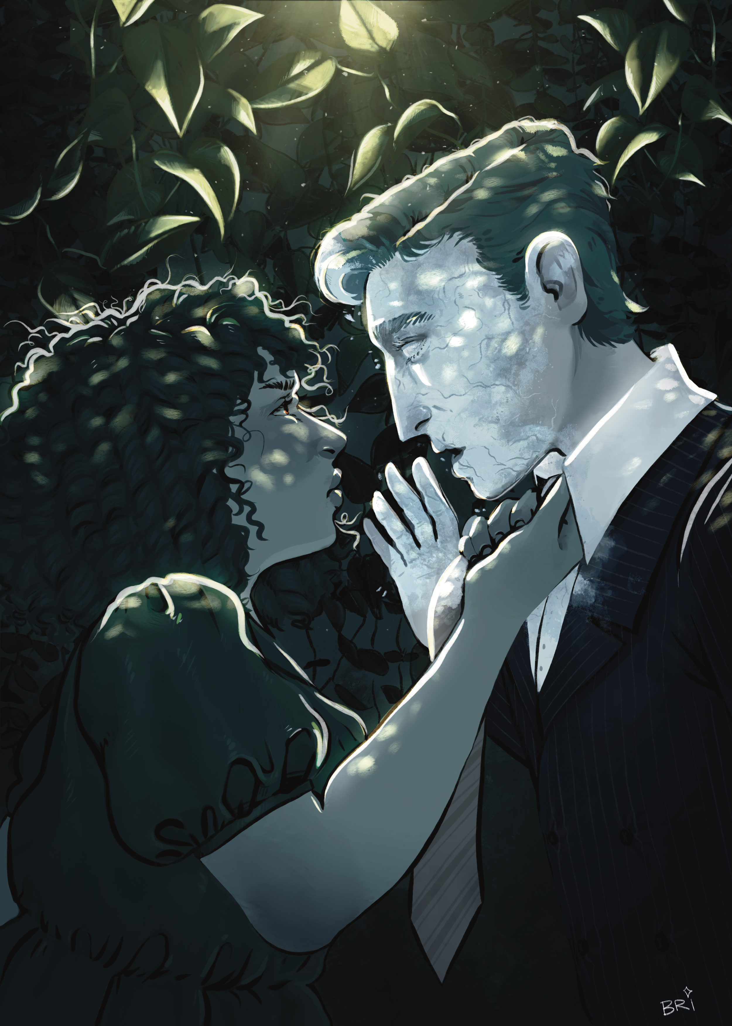 Juniper turning Gryphon to stone