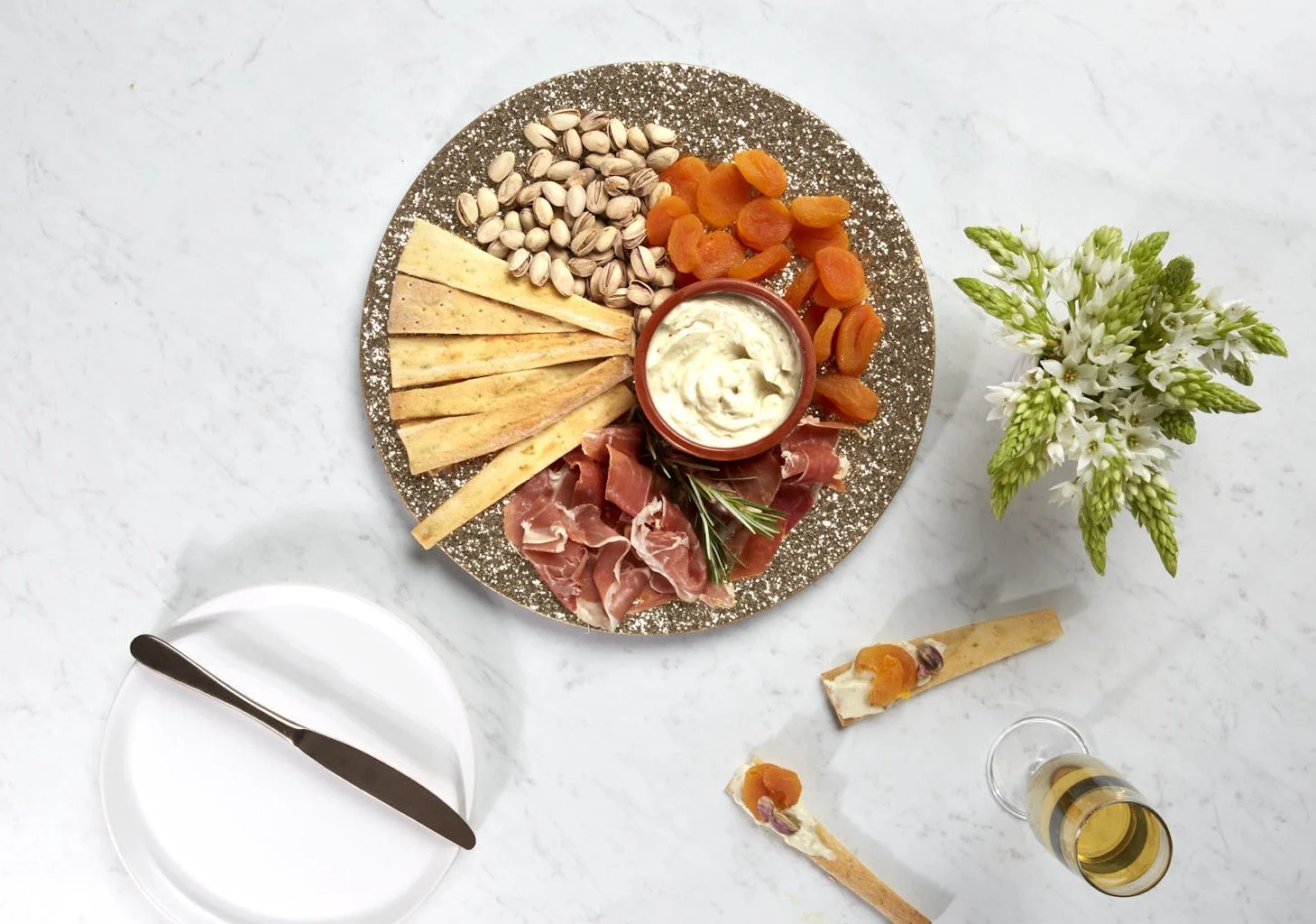 Prosciutto, Pistachio and Apricot Spring Platter