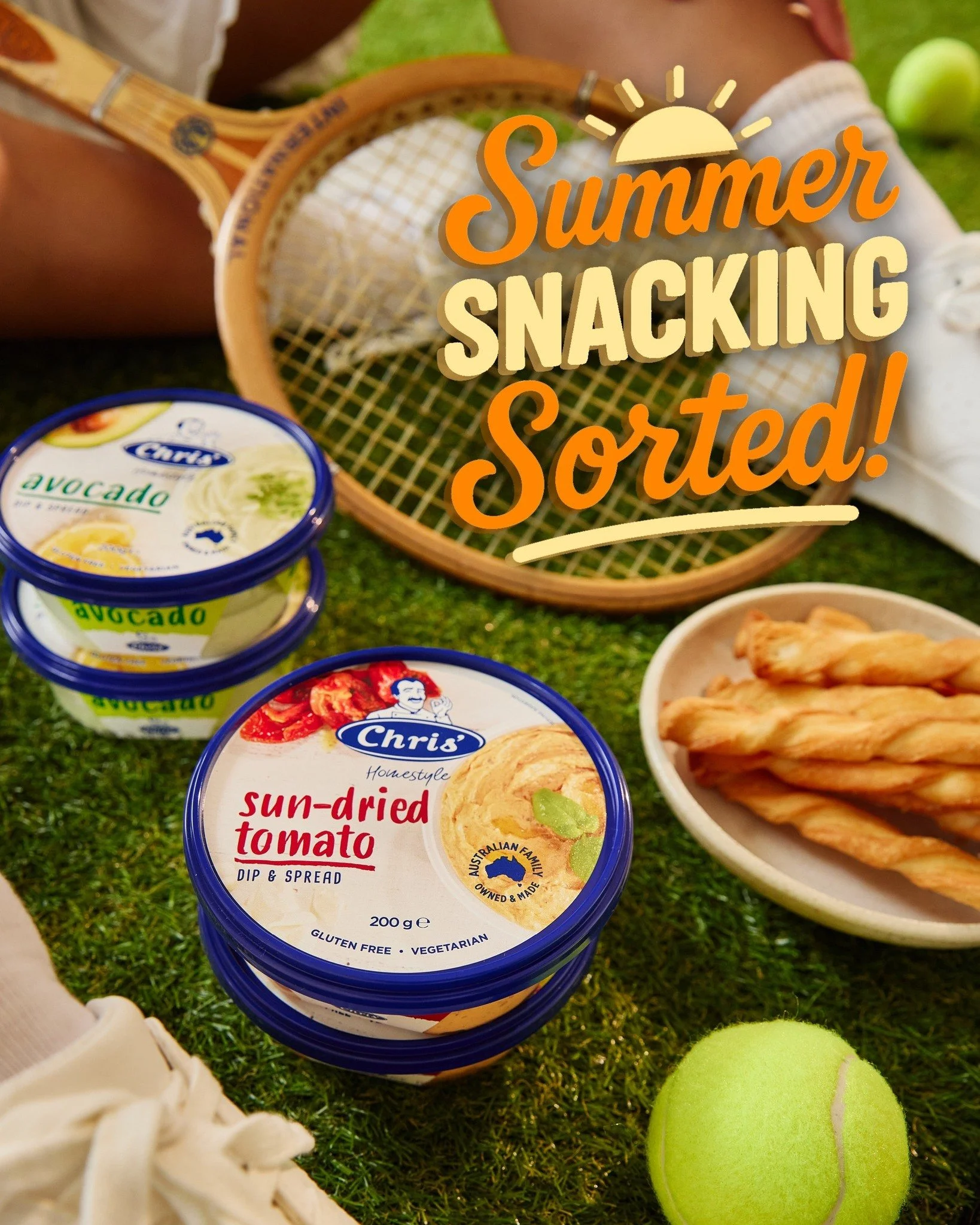 Ace your entertaining this Australian Open. Delicious, premium dips that turn any game day into a celebration worth sharing 🎾🏓
 #ChrisDips #dip #AustralianOpen #celebrate #chrisnevermisses