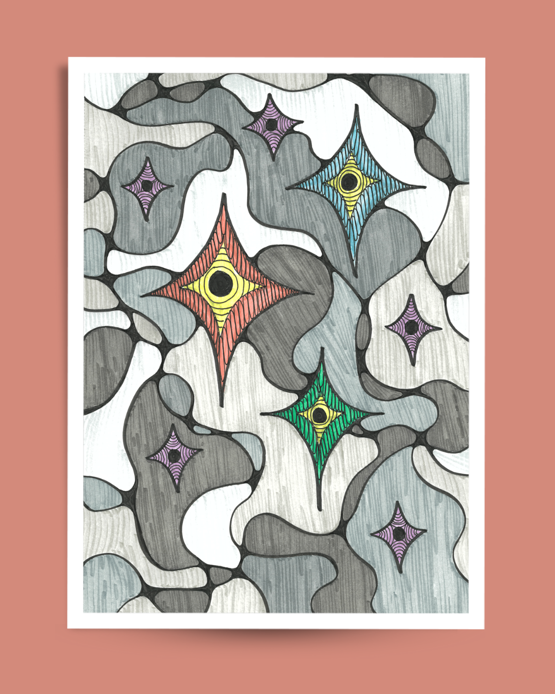 'The Dream', 2023 | Faber-Castell Pitt Artist Pen on Textured Paper (8.27 x 11.69 in)