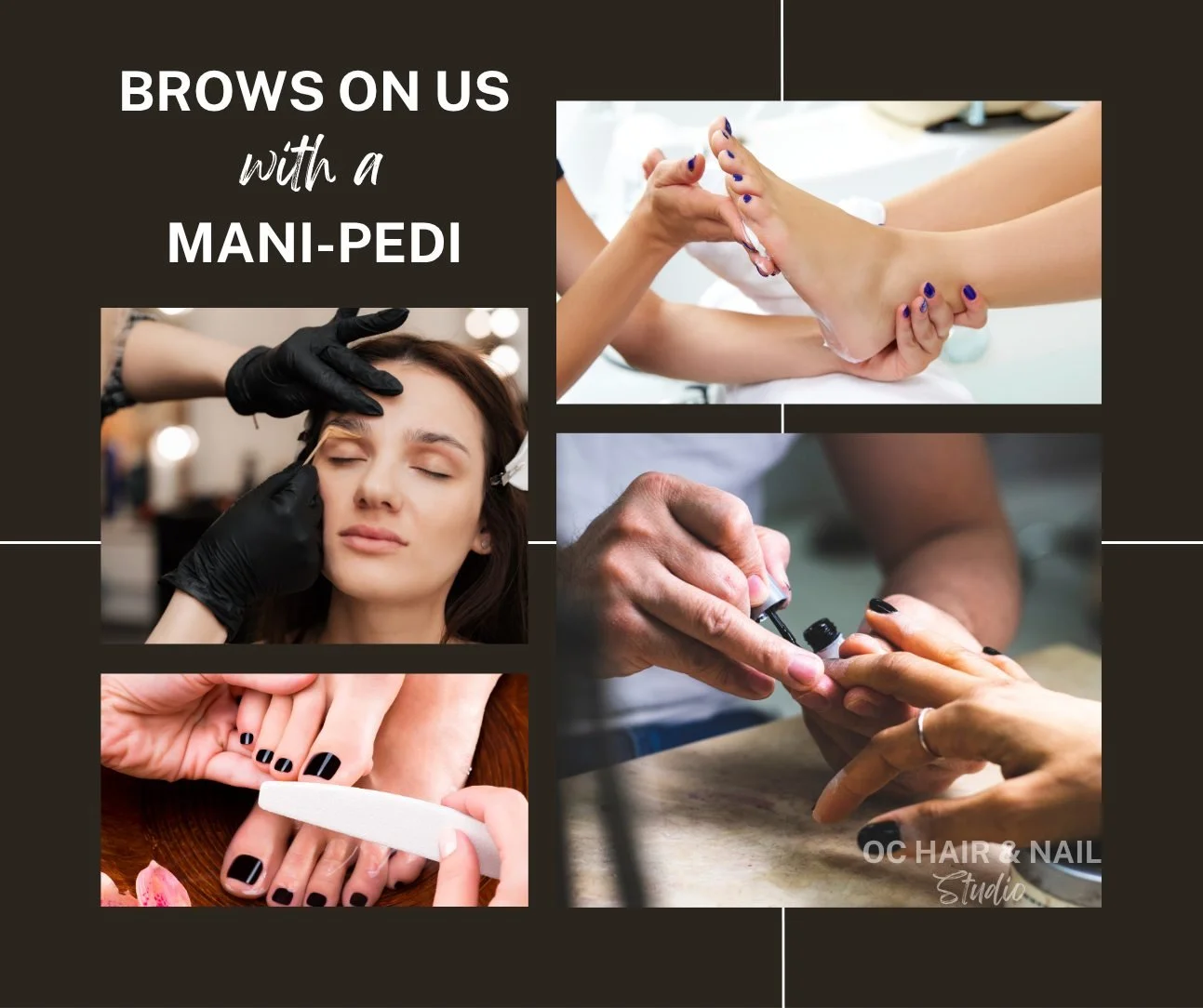 💋 Brows on us? Oh yes, babe. 💅

When you book a mani + pedi combo, your brow wax is FREE &mdash; because flawless shouldn&rsquo;t stop at your fingertips, or your toes, for that matter! 😉

Fall&rsquo;s here, and we&rsquo;re bringing the glow game 