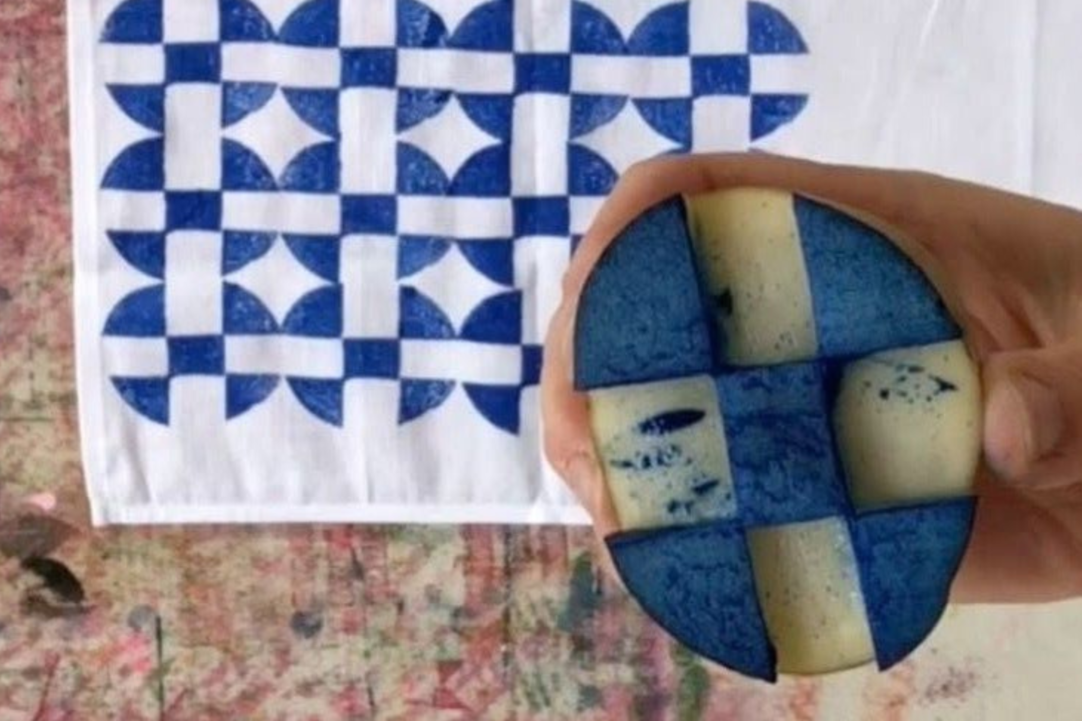 Handmade Holidays: Sweet potato block printing