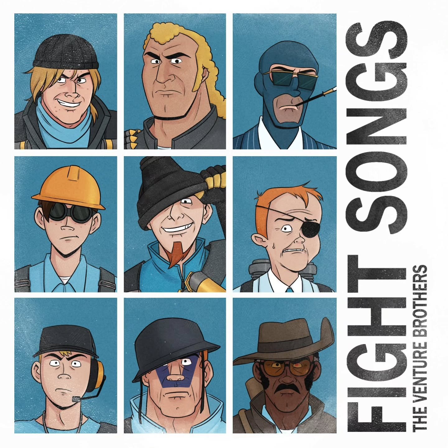 Fight Songs: The Music of Team Fortress 2 - Valve Studio Orchestra
Mindset for this one was "which Venture Bros characters would play TF2 and which mercs would the play as?". Sadly for me, I don't have a high quality photo of the back of t