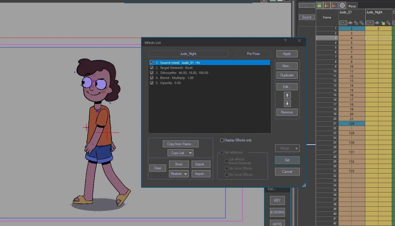 Using Source Layers for Character Lighting Effects