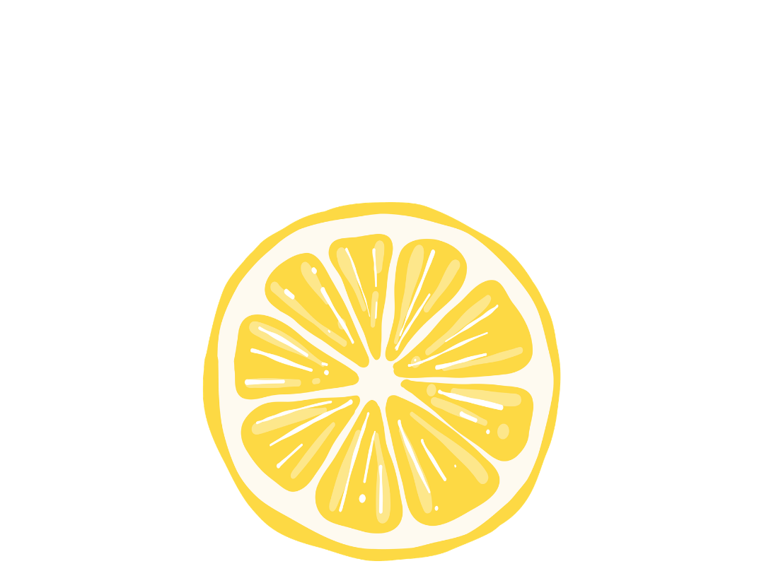 Illustration of a lemon slice in the center
