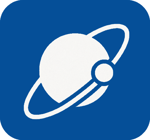Icon of a planet with rings, representing space or astronomy.