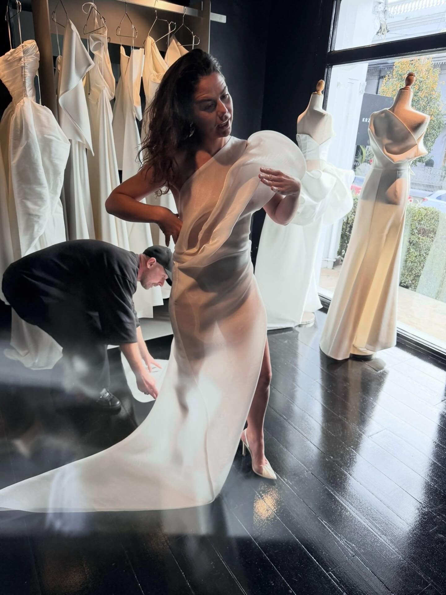 Last fitting before the Logies ✨

Making final adjustments for @weir.emily &mdash; known for her role on Home and Away &mdash; in our Virtuosity Gown for her appearance as a presenter at the 2025 TV WEEK Logie Awards.

Crafted in luminous lustre orga