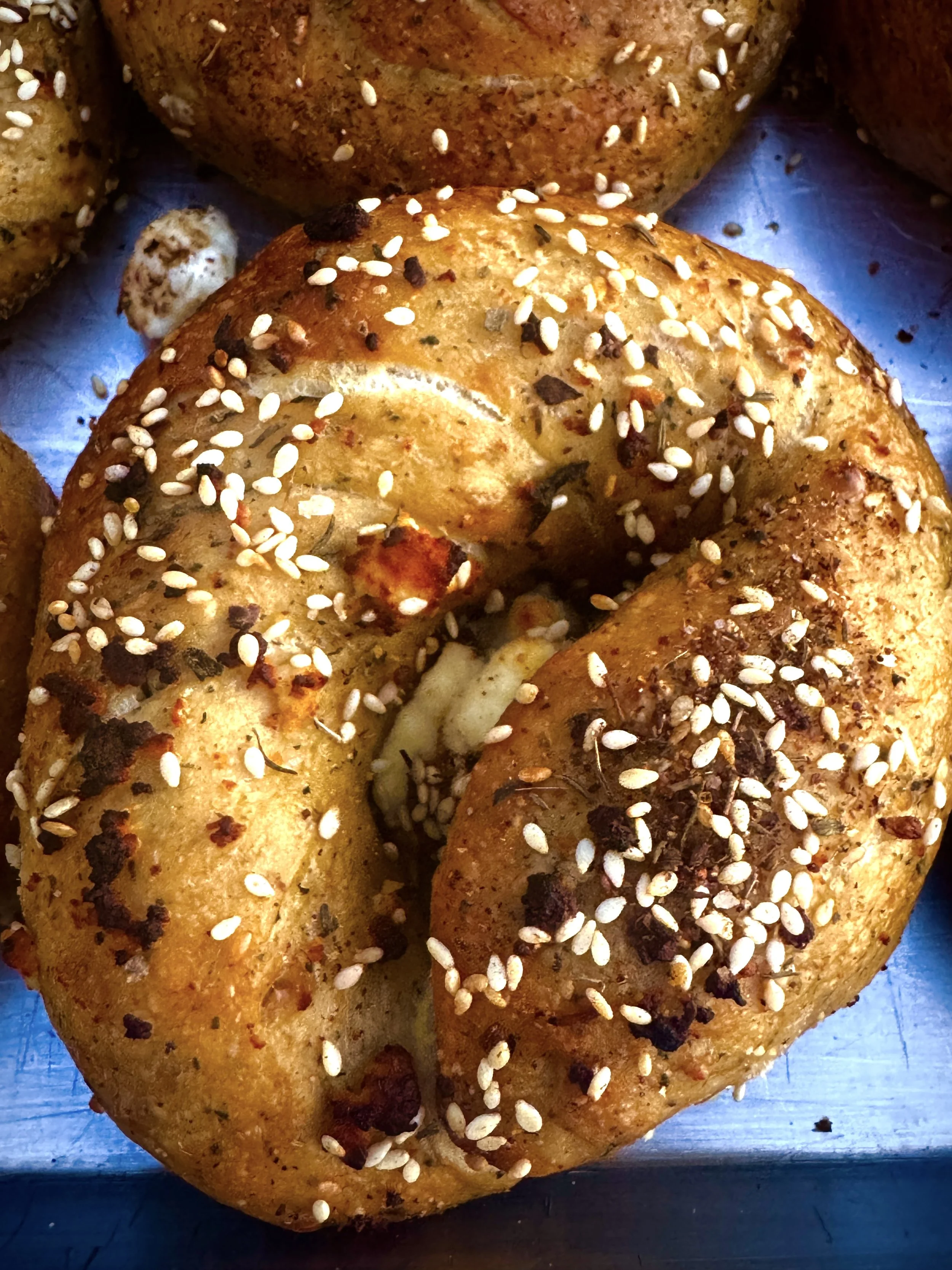 Garlic Spinach Feta Cheese with Za'atar Seasoning