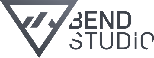 Logo for Bend Studio with a stylized letter 'V' inside a triangle and the text 'BEND STUDIO' next to it.