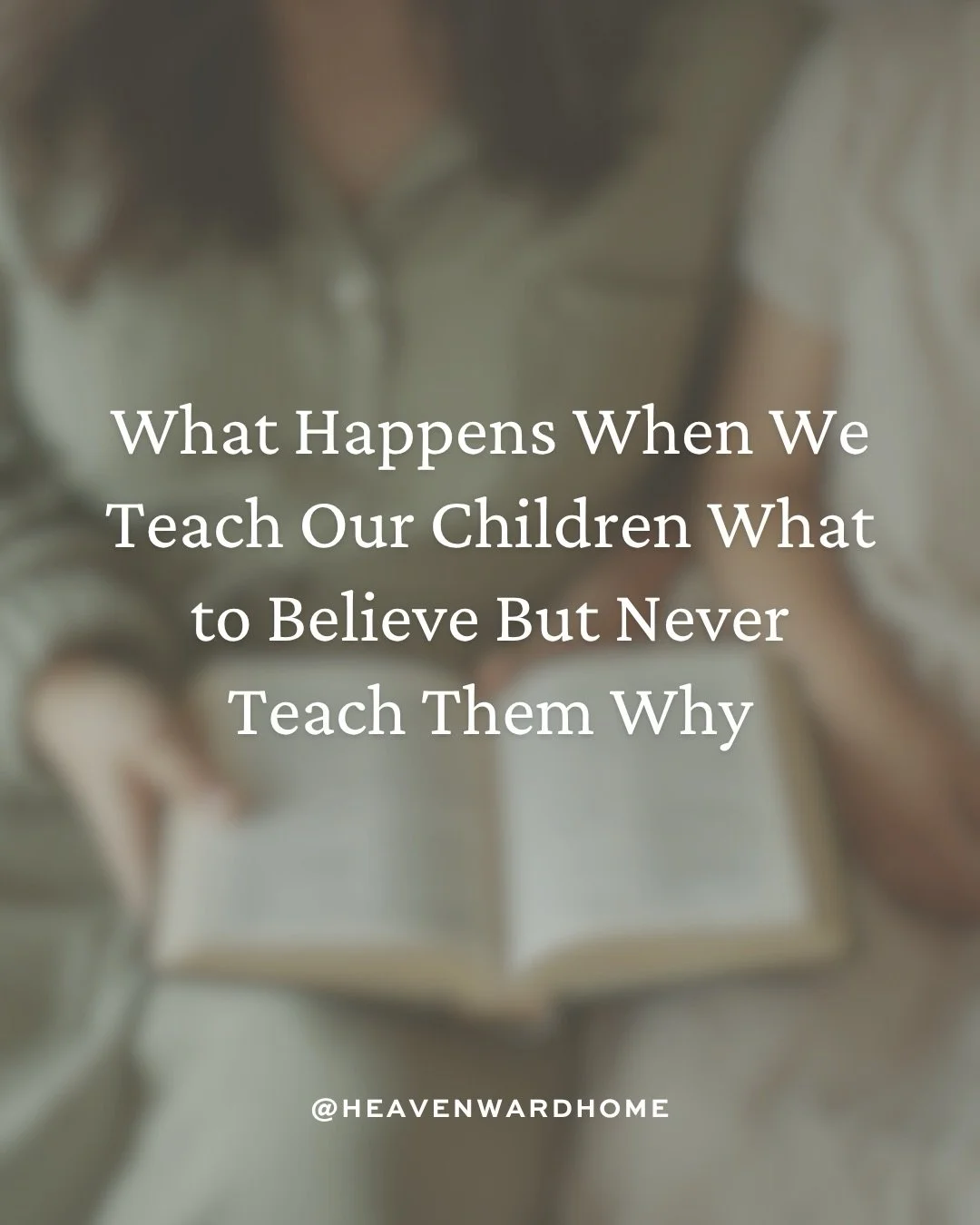 Knowing what to believe and knowing why you believe it are two entirely different things.

A what without a why is just a list. It holds as long as we are holding it with them. The moment they step into a world offering a different framework, a list 