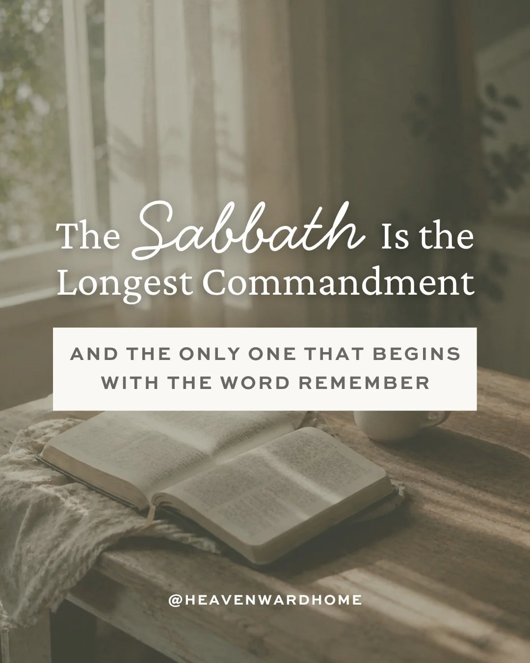 Did you know the fourth commandment is the longest of all ten?

And it is the only one that opens with the word remember.

God did not just say to keep the Sabbath. He took His time explaining it, because He knew how full our weeks would get.

He kne