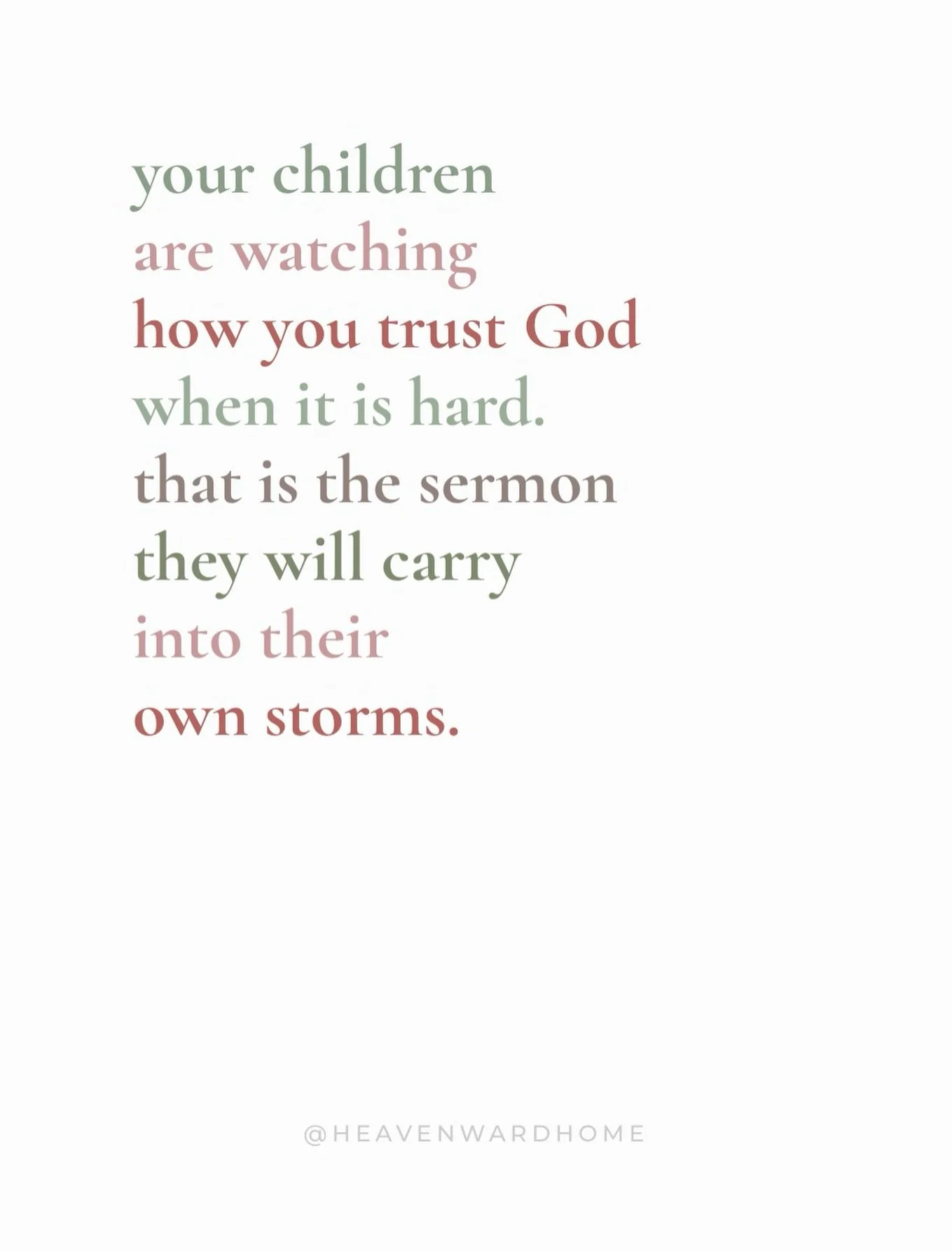 Family discipleship does not always look like family worship at the living room or a devotional at the table. 

Sometimes it looks like our children watching us choose peace when we could choose anxiety or sitting beside us as we open God&rsquo;s Wor