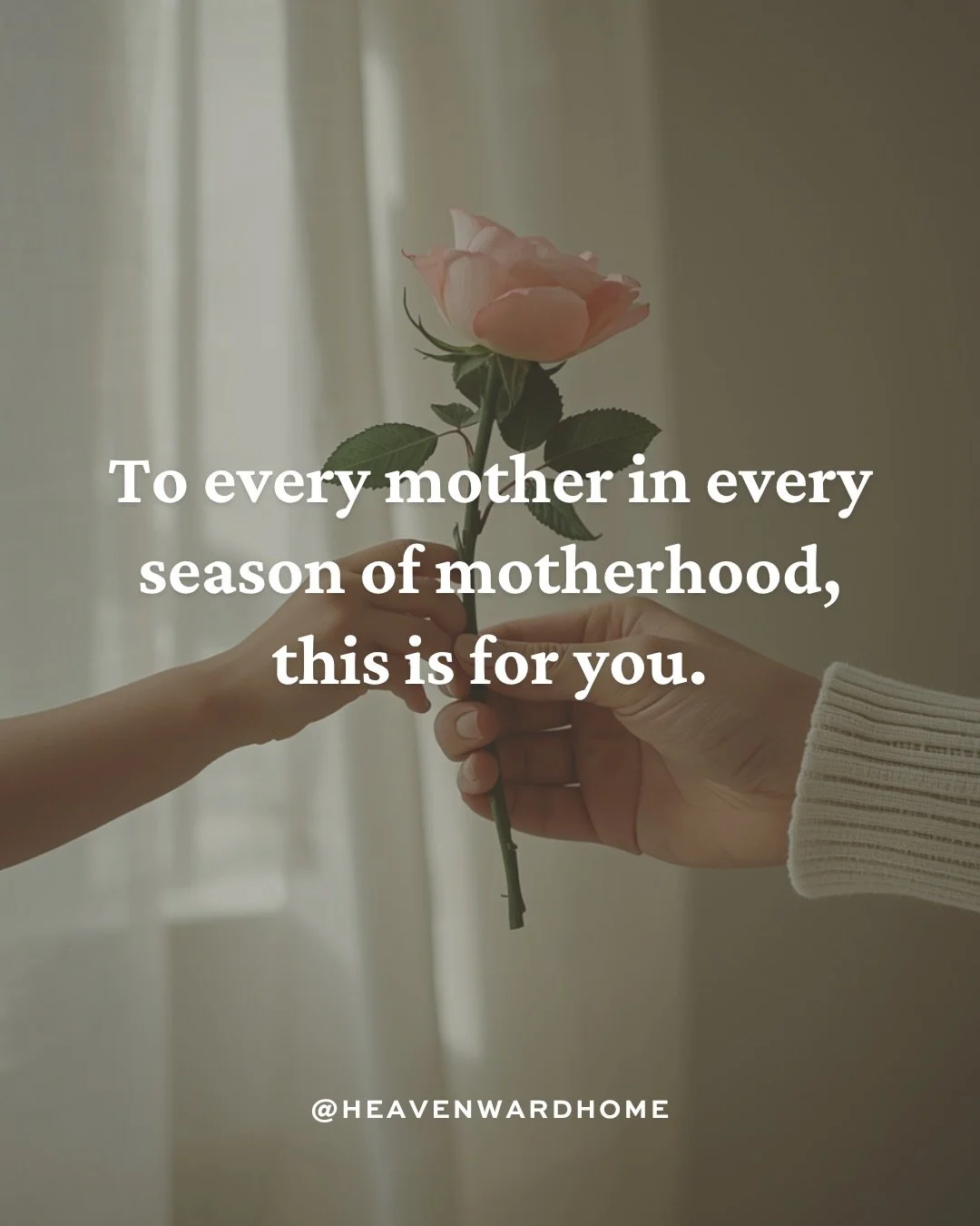Every version of motherhood is seen by God. Every form of her love is known by Him.

&ldquo;Her children rise up and call her blessed.&rdquo; - Proverbs 31:28

Happy Mother&rsquo;s Day to every woman who loved quietly, steadily, and without ever aski