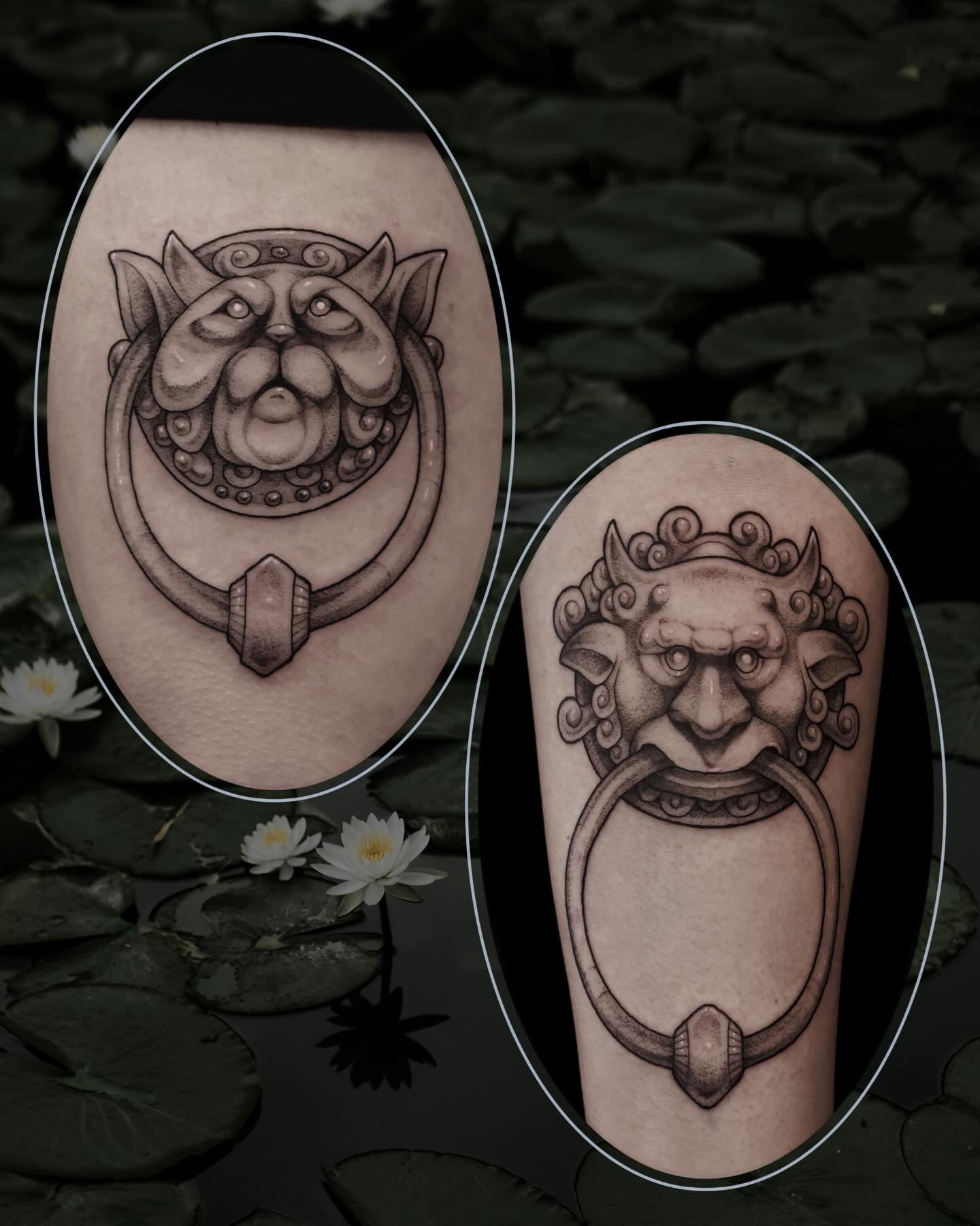 Matching doorknockers from Labyrinth for Lola and Helena! Thank you so much for coming to me for these 🖤✨

#labyrinth #fantasytattoo #illustrativetattoo #blackwork #blackworktattoo