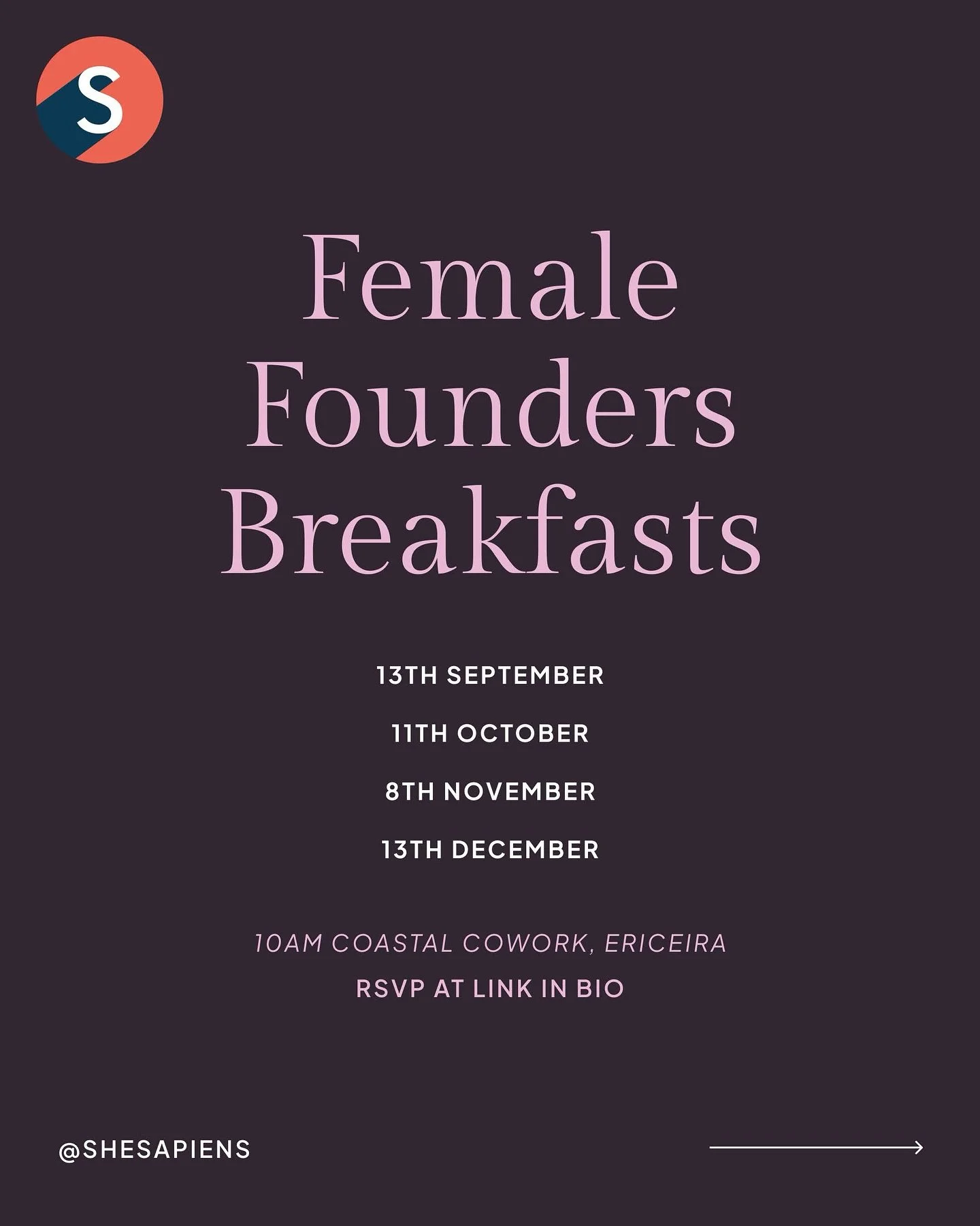 Every second Saturday of the month

Join us for a morning of connection, inspiration and support. Whether you&rsquo;re already thriving in your venture or nurturing seeds of an idea, we welcome all women who are building something of their own. Our i
