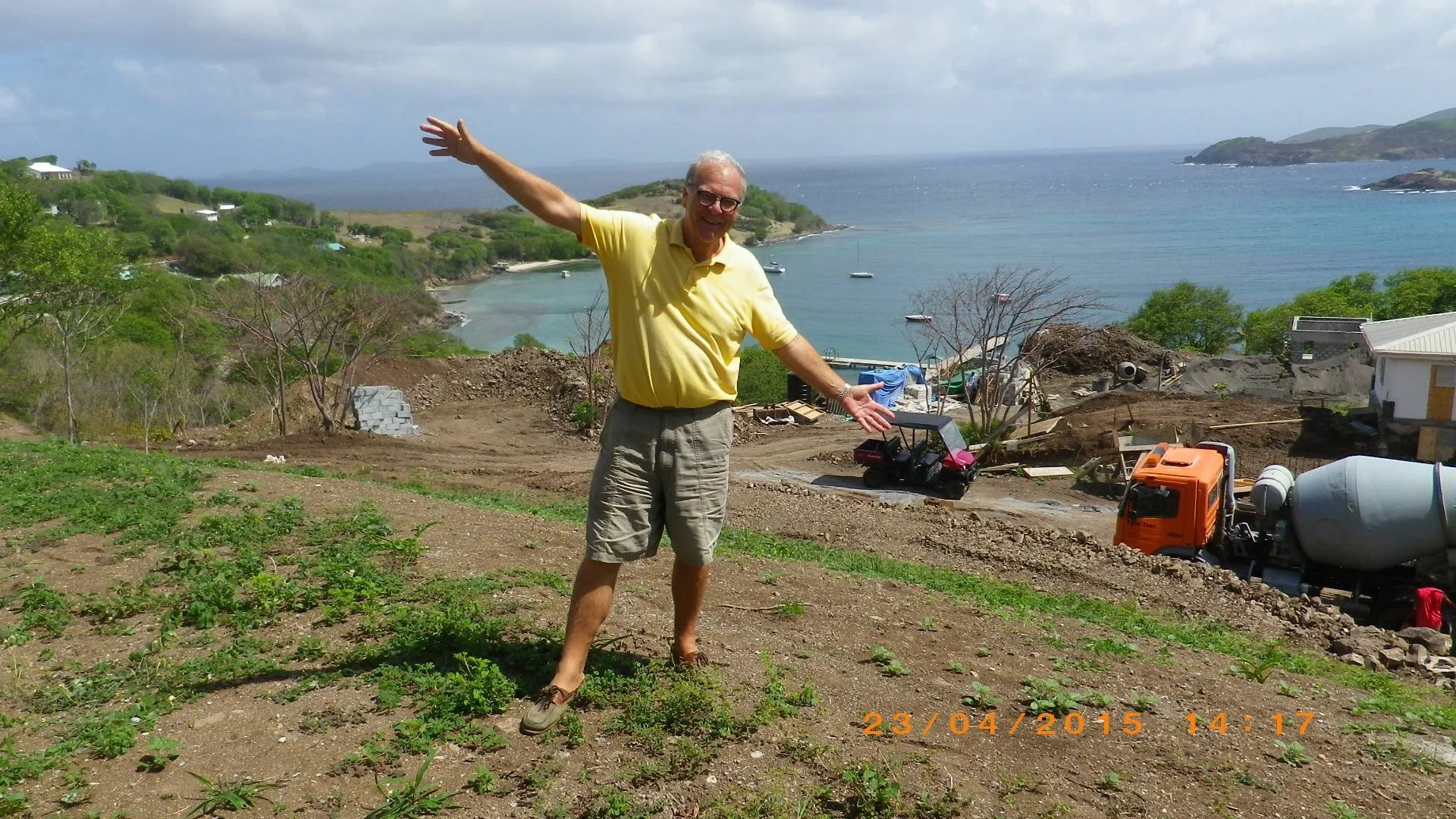 Posing infront of Villa ONE under construction at Grenadine Hills