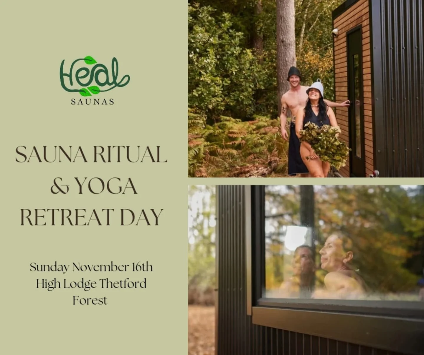 🌿 Yoga &amp; Sauna Ritual Day Retreat 🌿

Sunday 16th November High Lodge Thetford Forest. 🌲 

Join us @highlodge_thetford for a restorative half day retreat in nature, embracing deep rest, ritual and heat therapy as we journey into the winter mont