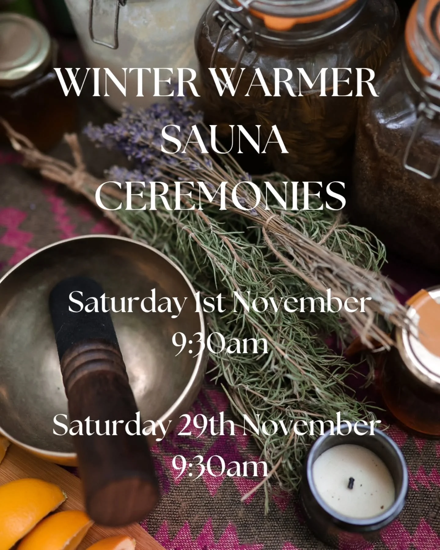 As we step into winter, why not join a celebration of the changing seasons with a heartwarming sauna ceremony, a multi-sensory, rejuvenating experience within the deep heat of the woodfired sauna. 🔥✨️

🌟Saturday 1st November 9:30am 

🌟Saturday 29t