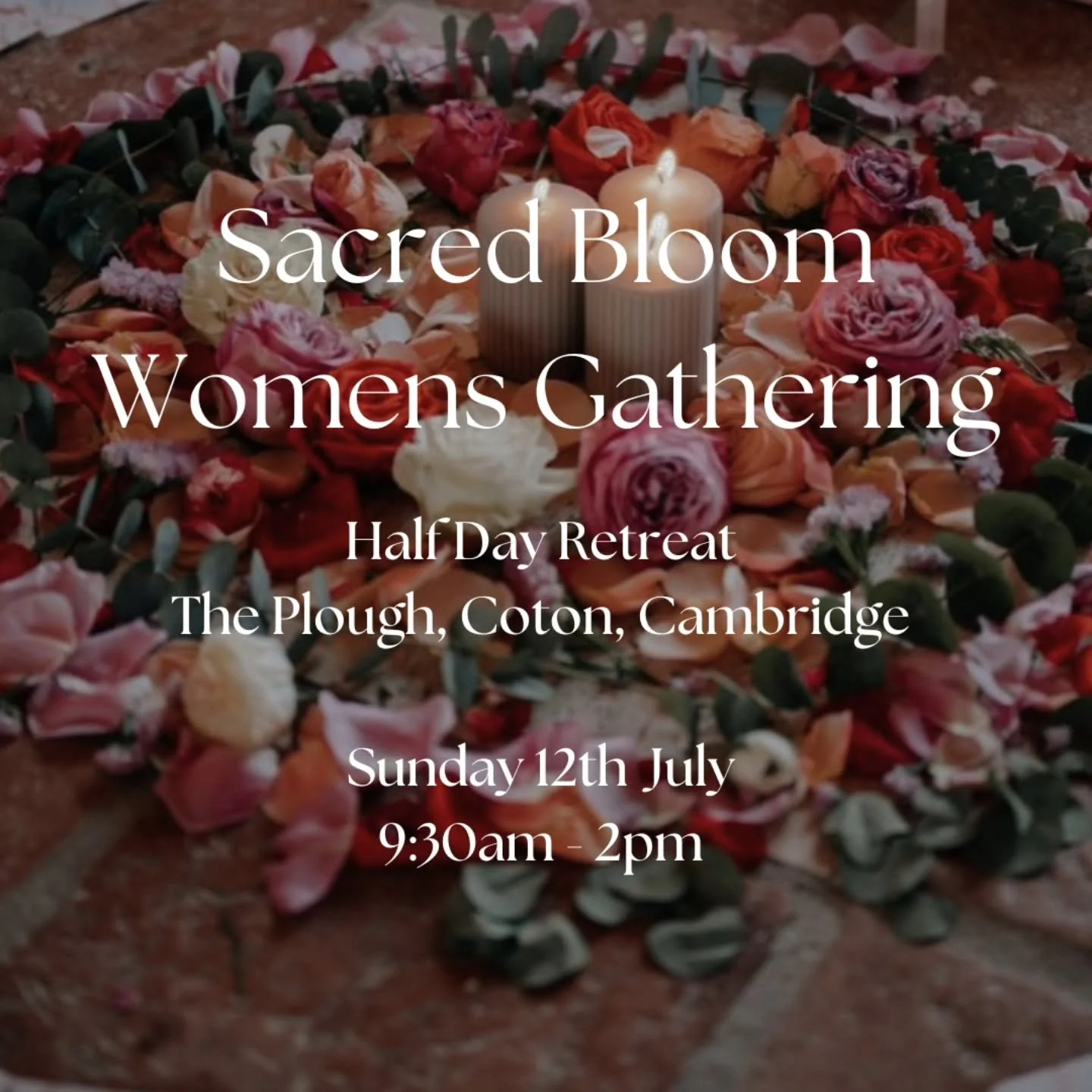 🌺Sacred Bloom - Women's Gathering 🌺 

✨️Half Day Retreat ✨️ 

Sunday 12th July - 9:30am - 2pm ☀️ 

🌹Rose tea ceremony 
🌀Women's circle 
🌙Divine feminine sauna ritual 

Step into this nourishing half-day retreat designed exclusively for women by 