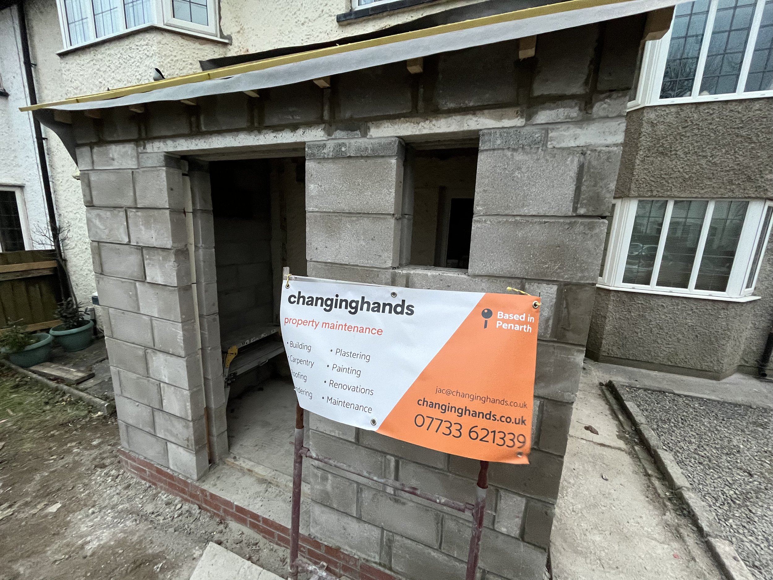 Porch build in Penarth