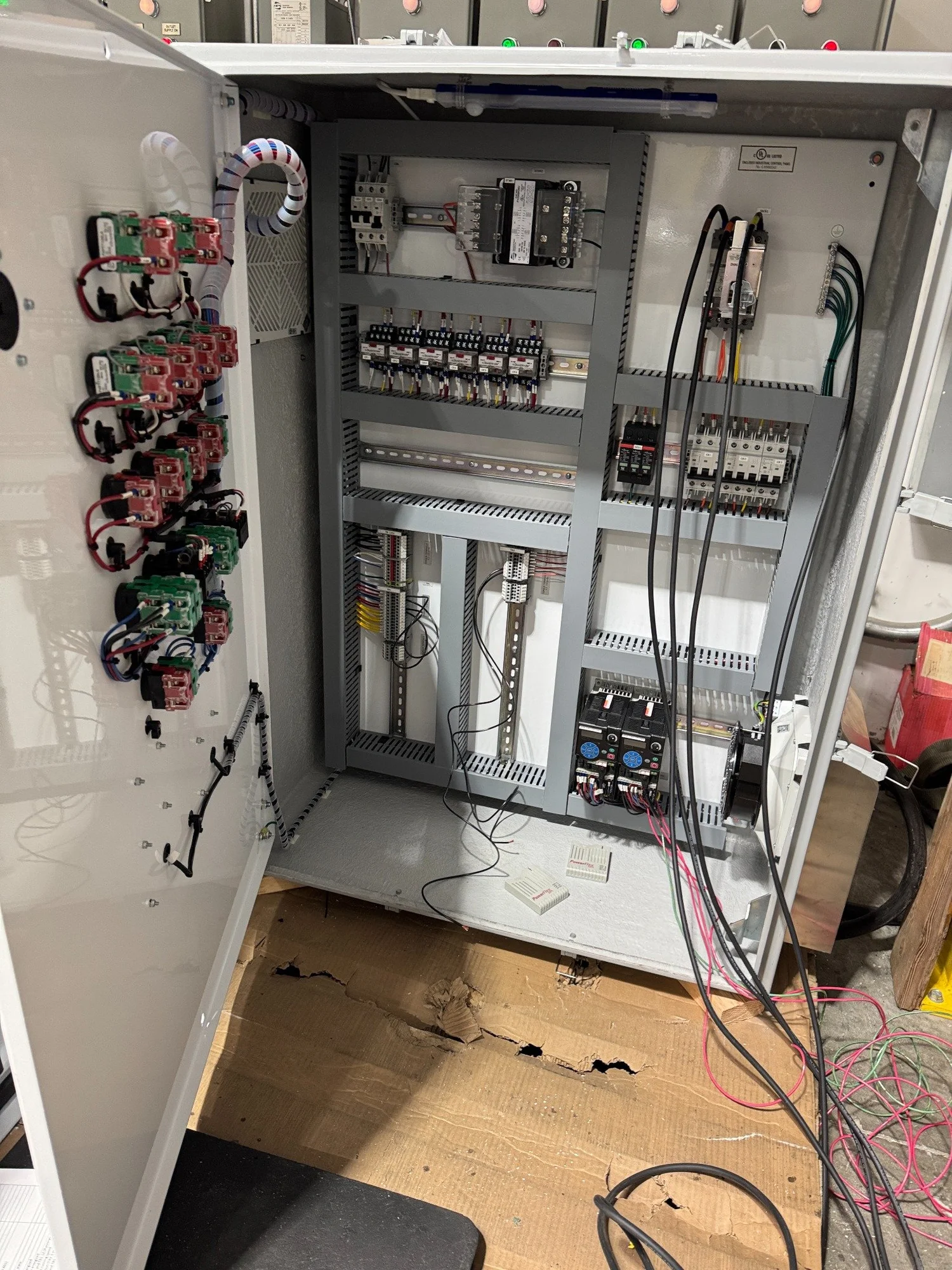 Control panel during fabrication