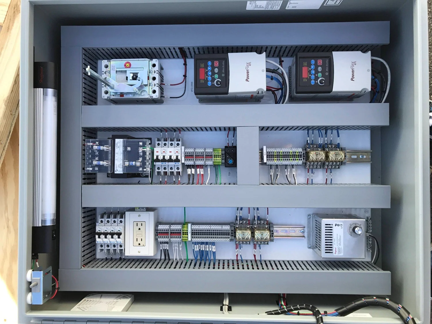 Industrial control panel assembled by Phoenix Systems