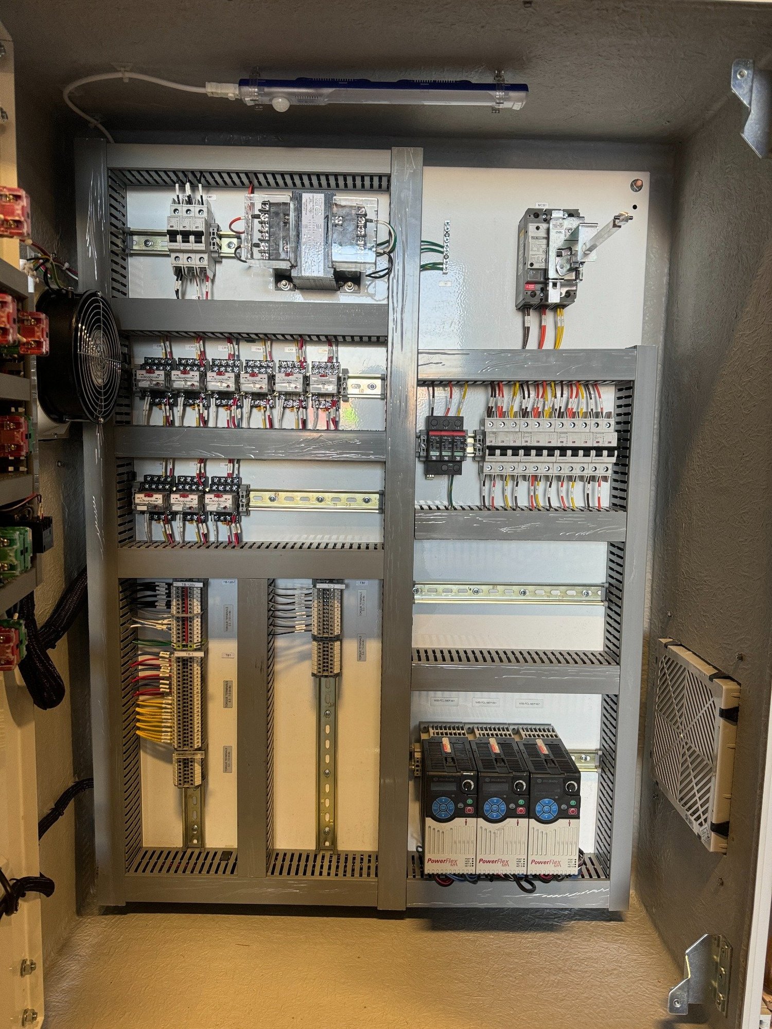 Triplex control panel VFD assembly
