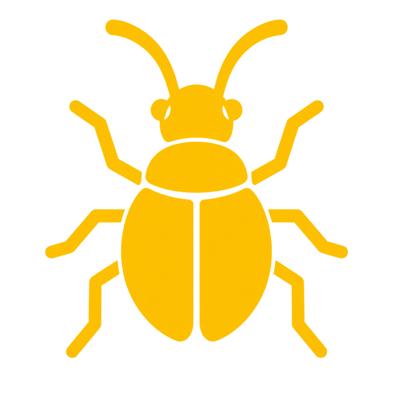A stylized, yellow digital illustration of a ladybug.