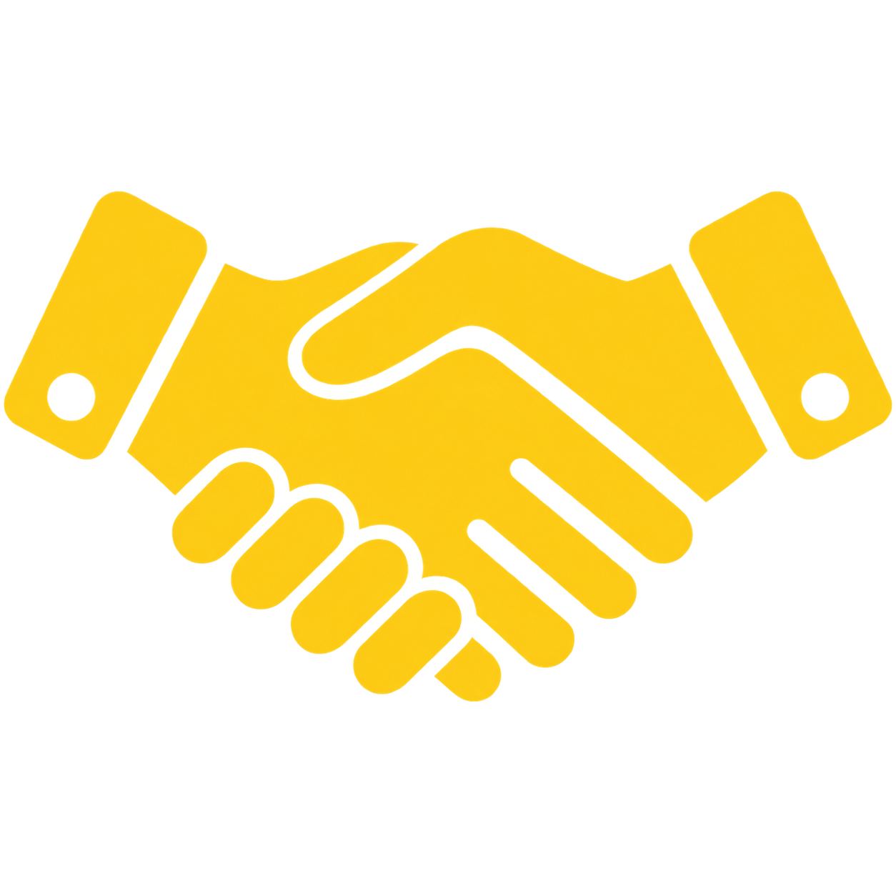 Yellow 3D icon of a handshake.