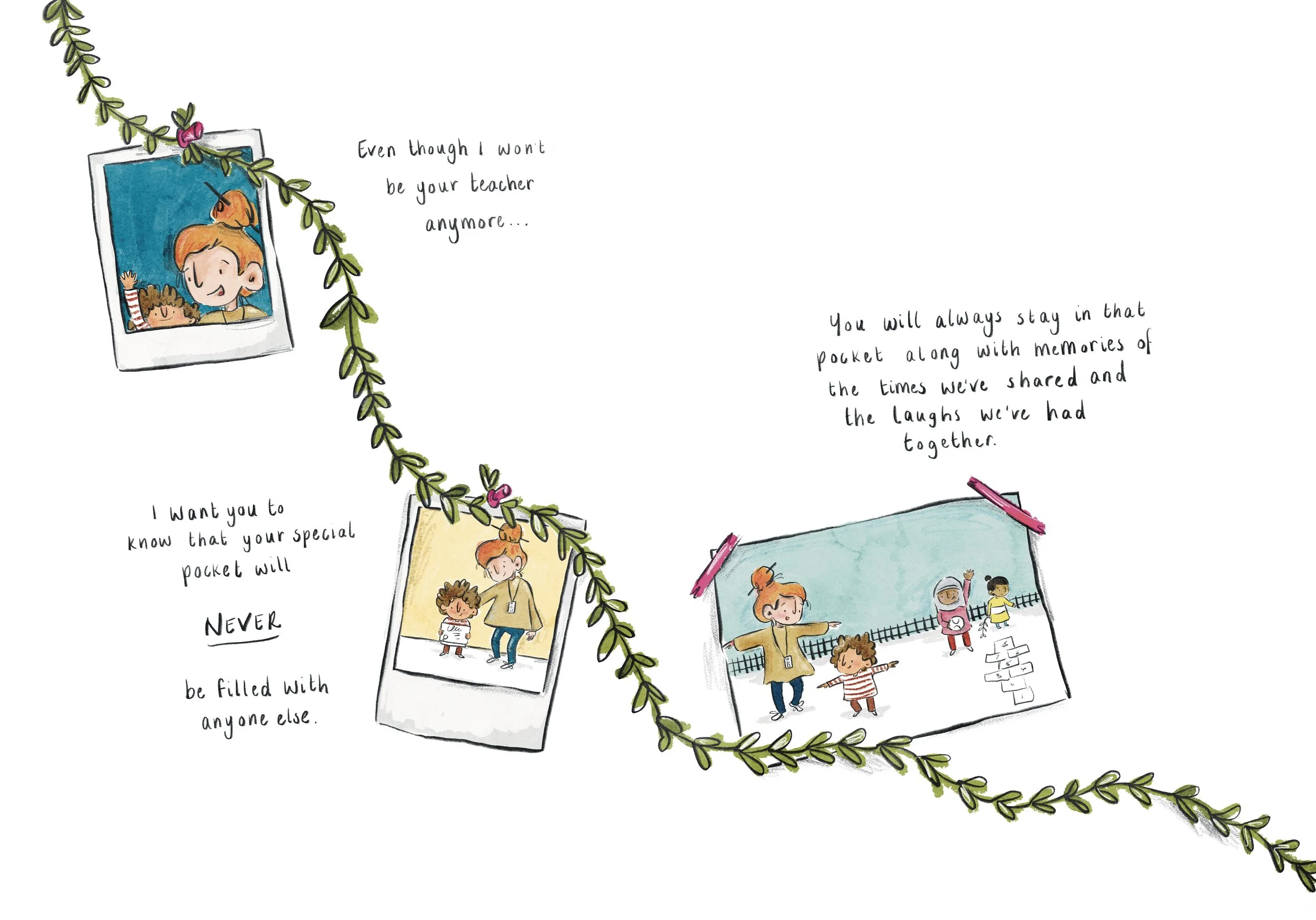 illustration depicting teacher and student relationship with charming character illustration and blue and yellow colour palette