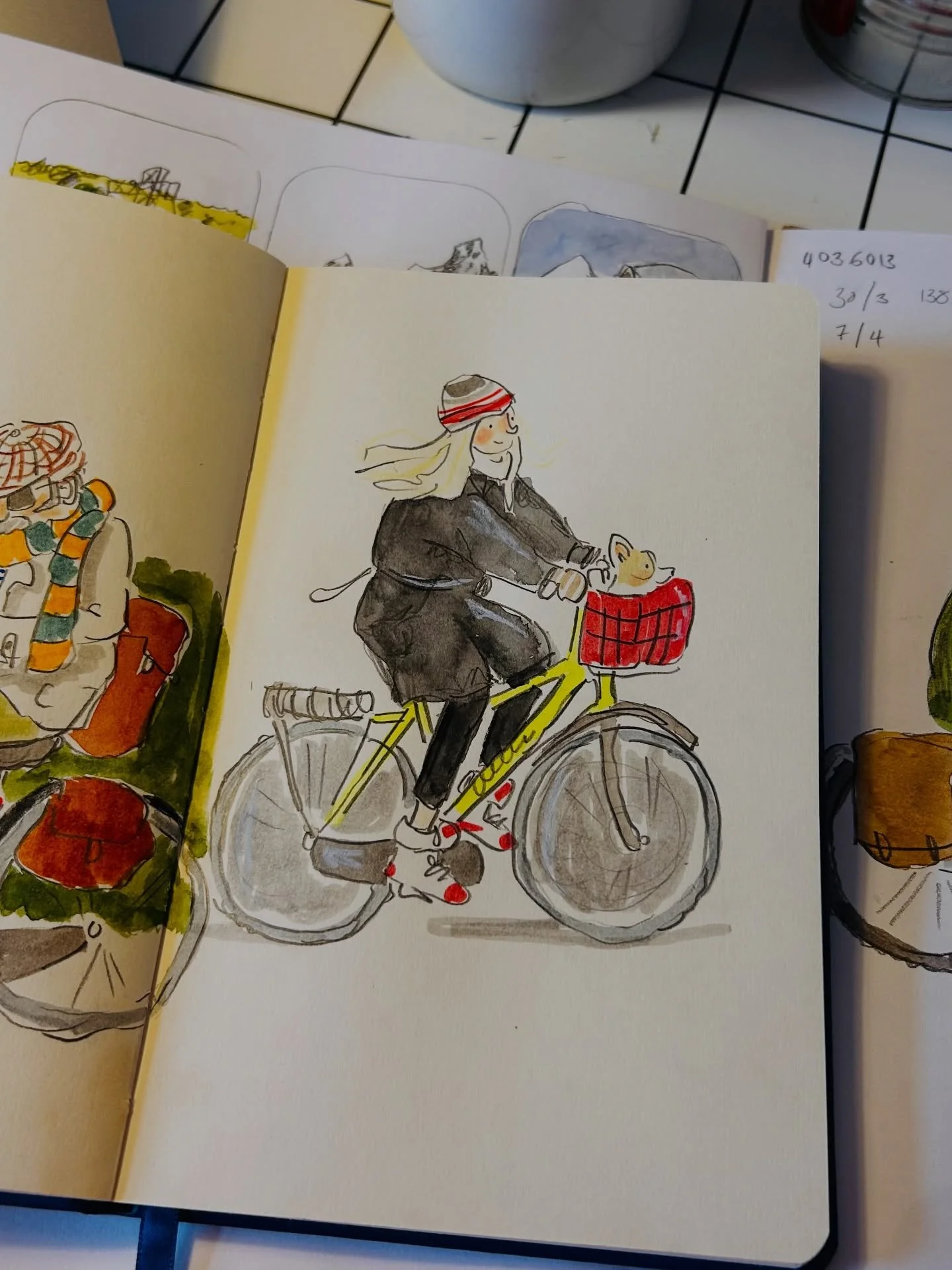 Thank you @oddorange.stationery! Just caught up on the latest session. I thought I would struggle much more than I did with bikes. But still don&rsquo;t ask me to draw one from memory please 🚲. 
#oddorangeart #sketchbookartist #humaninterest