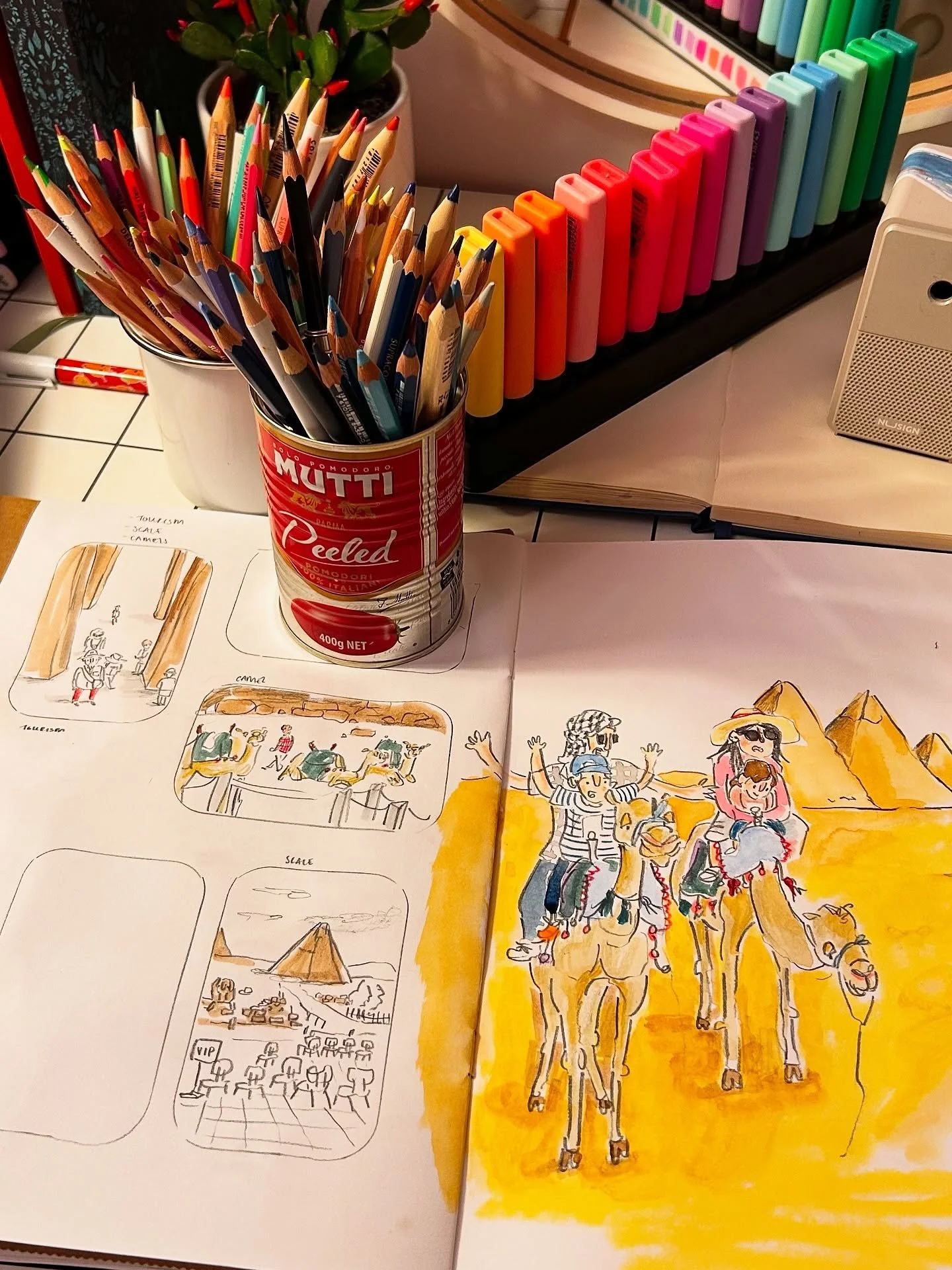 Huge thanks to @georgieillustrates for tonight's #sketchbookeventure! It was my first time joining and I had a lovely time. The topic of Egypt was ideal too for a new book project I&rsquo;m working on. I think I&rsquo;m finally getting the hang of ca