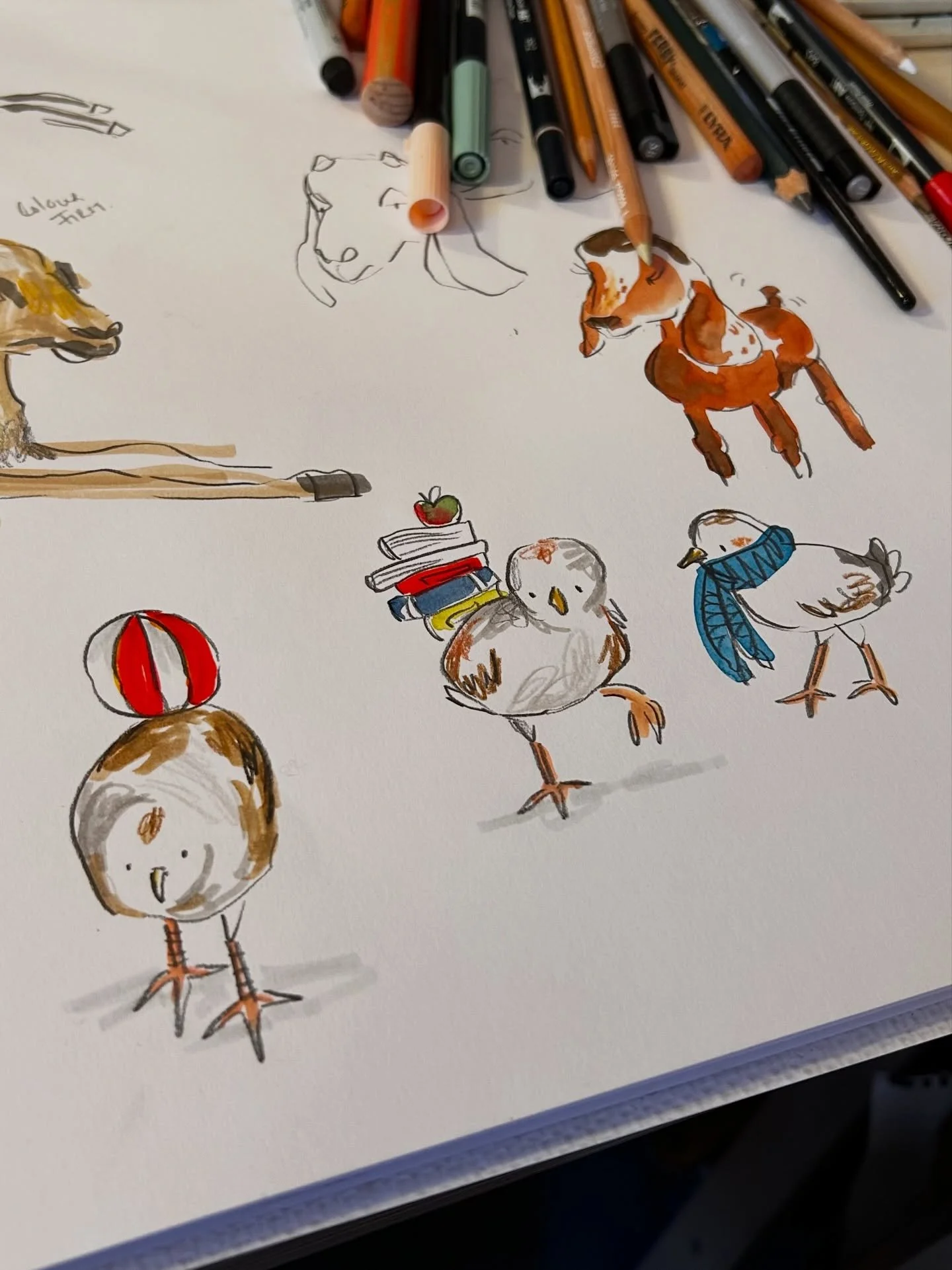 I participated in my first Soundtrack Session yesterday with @introvertdrawingclub. Indie music, animal babies and a very friendly calming environment was exactly what I needed, thank you very much @bethspencerart. 

Goats though&hellip;. They&rsquo;