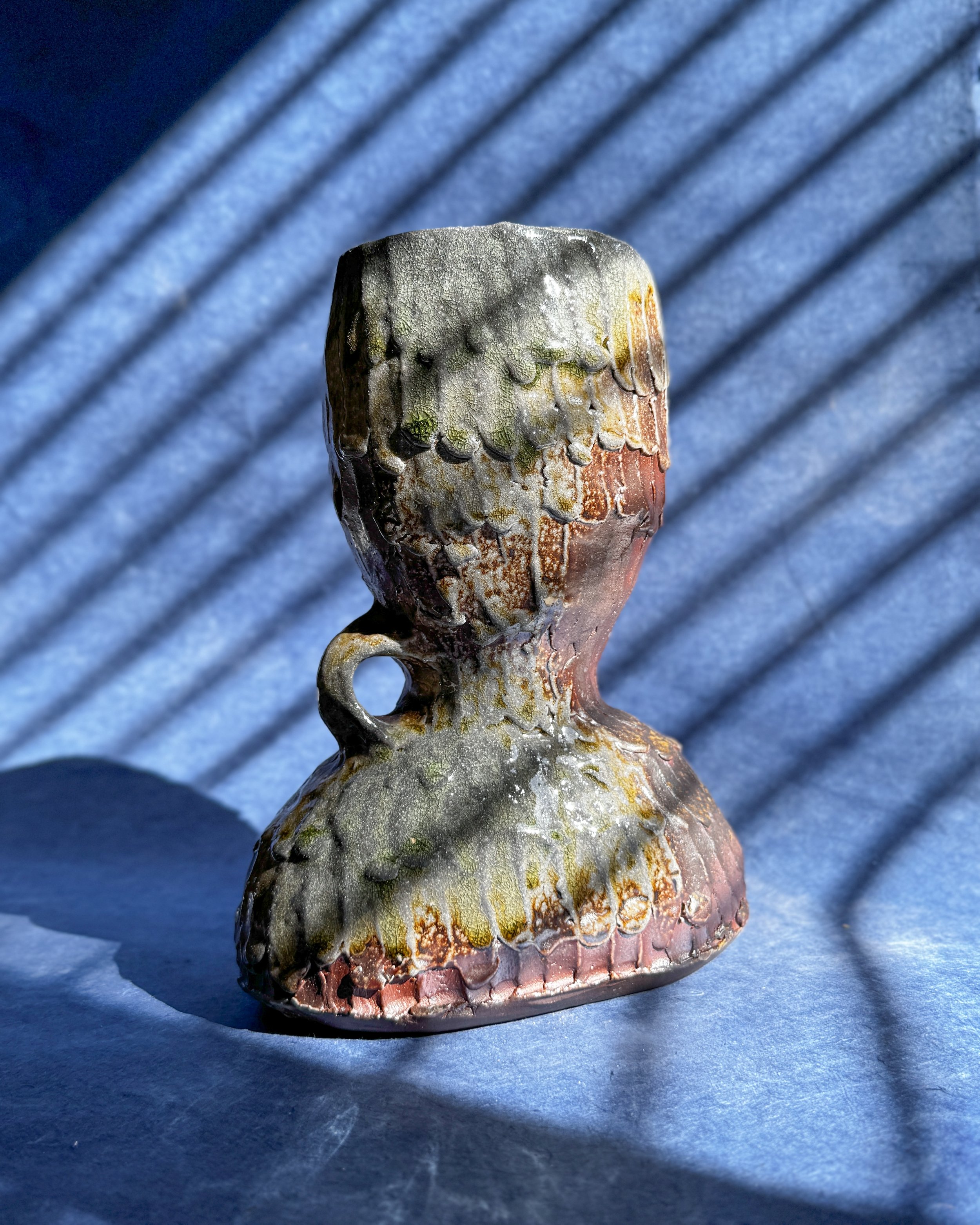 Rainfall Coil Vessel: Wood Soda Fired