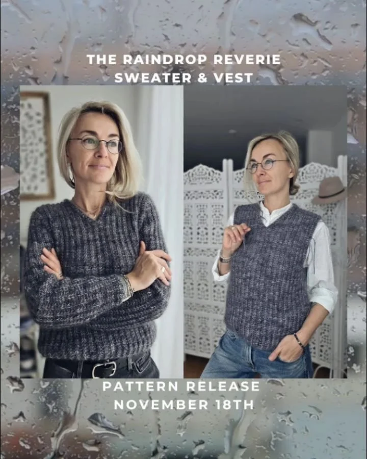 Autumn has a way of slowing everything down, a pause that invites us to reflect, and it indeed brings us back to our cherished rituals. Sofi and I often find ourselves daydreaming on rainy days, this design and its stitch pattern carry that same feel