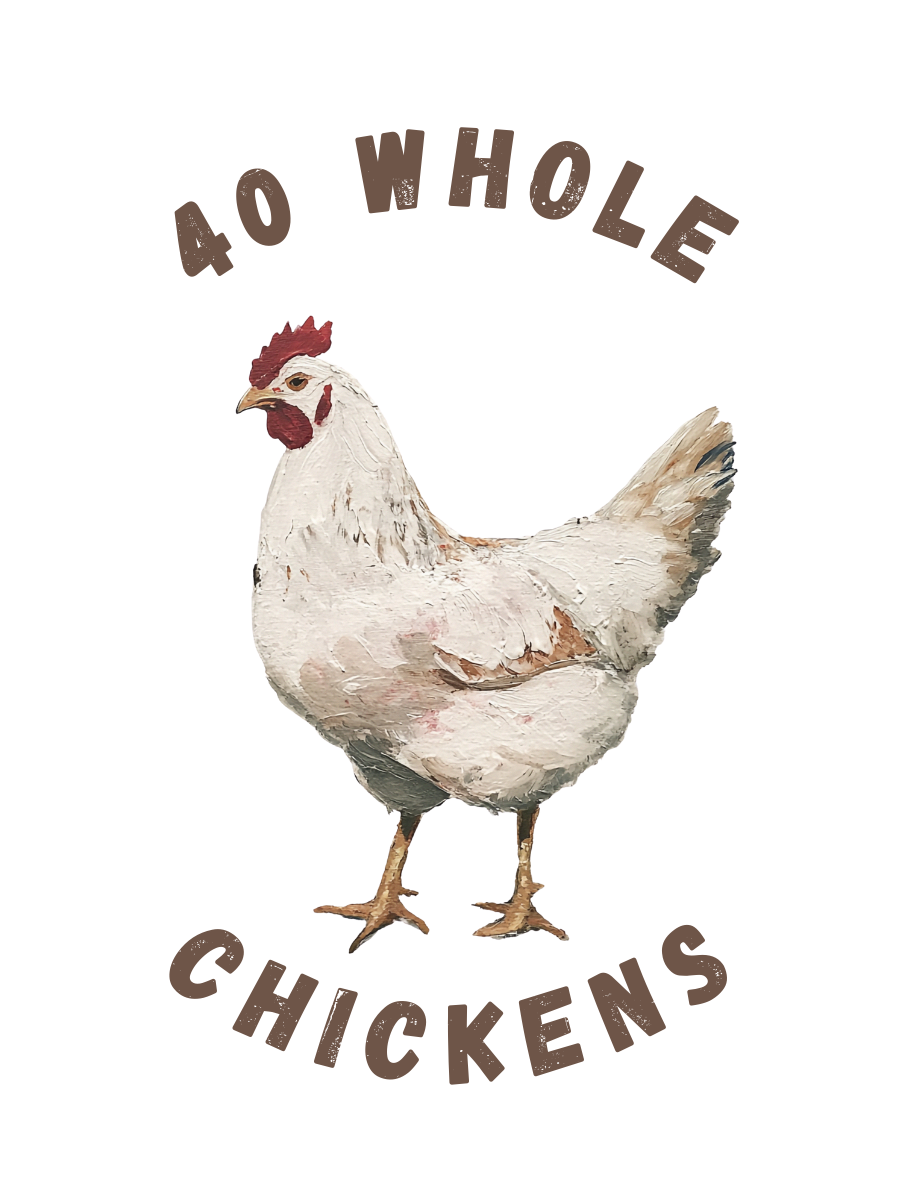 Pasture Raised Chicken for the Year – 40 Whole Birds (Pre‑Order)