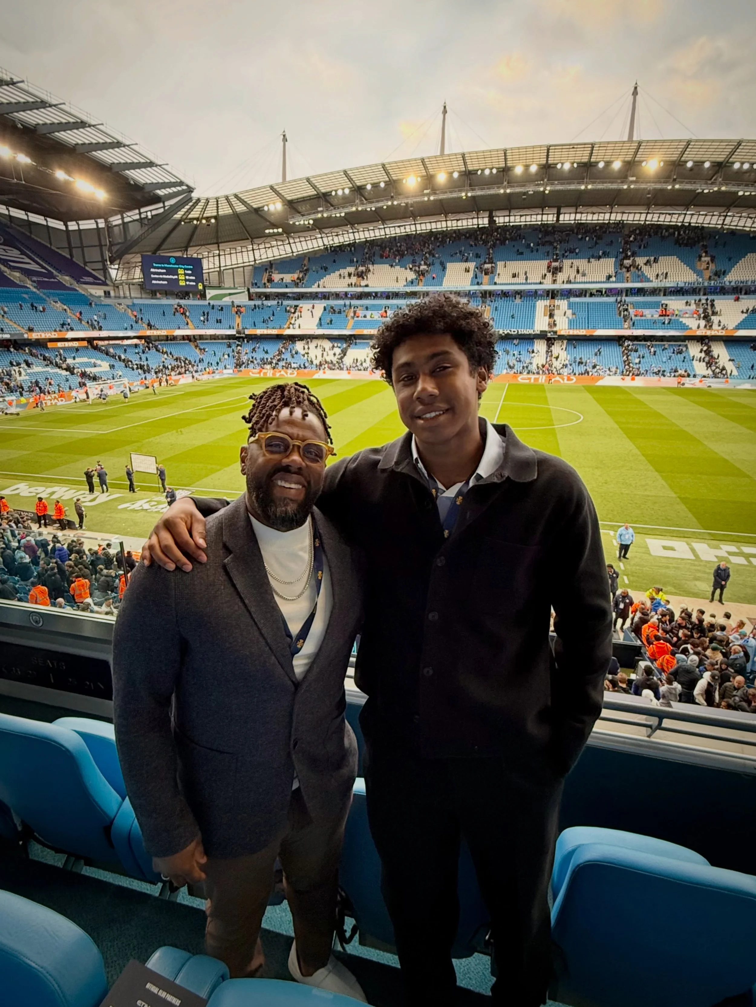 On a weekend where we&rsquo;re honoring the Mothers in our lives, the Boys are getting in some quality Father/Son time at the @mancity v @brentfordfc match at Etihad Stadium in Manchester, England.
