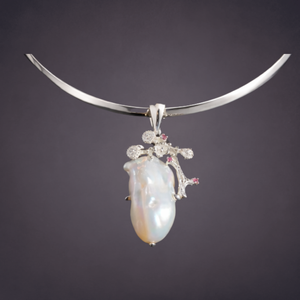 Statement Baroque Pearl Pendant in Sterling Silver 