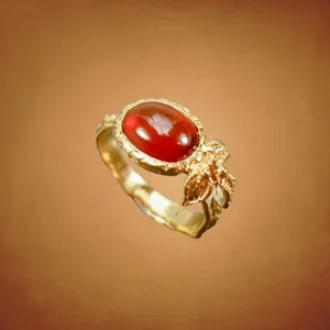Natural Hessonite Garnet Ring 