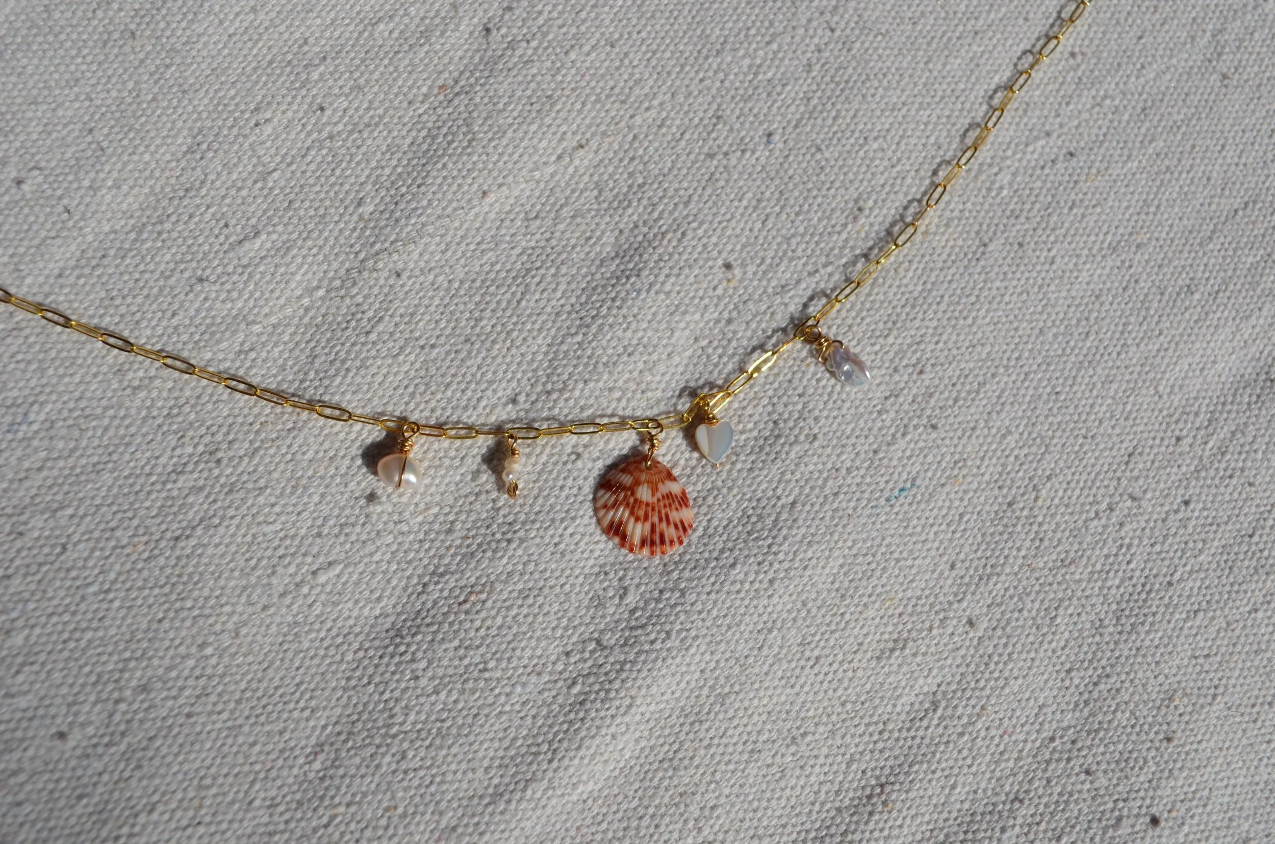 Scallop Shell & Genuine Pearls - 14k Gold Fill