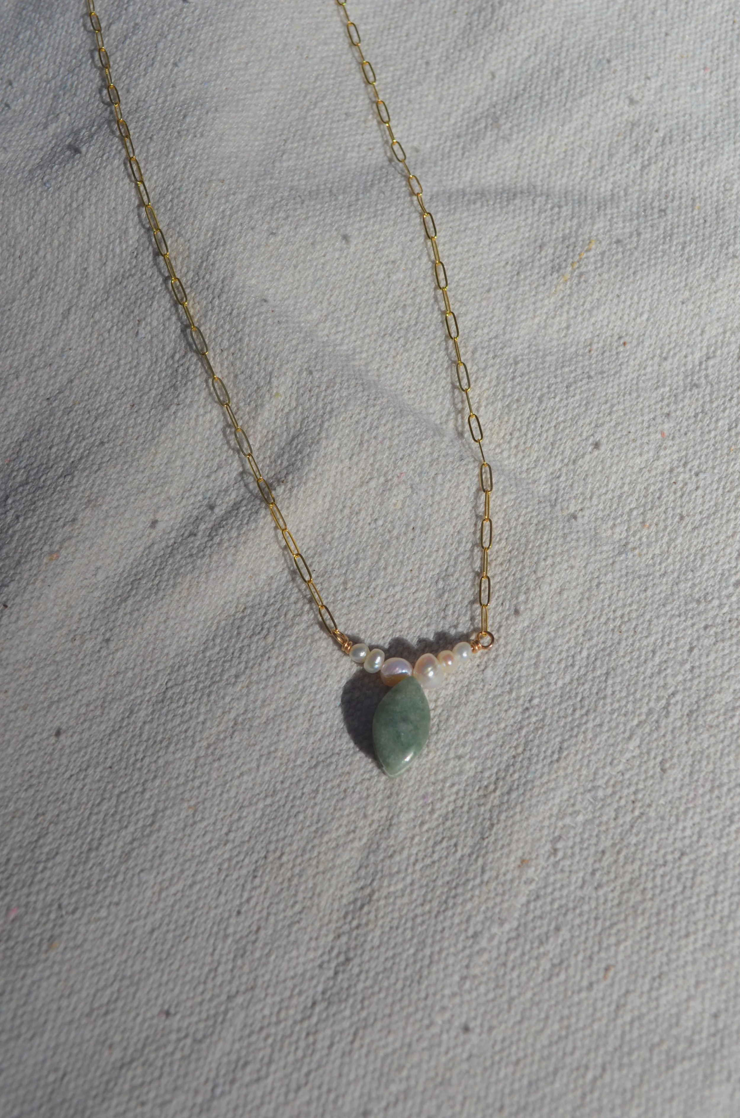 Guatemala Jade & Freshwater Pearl - 14k Gold Fill