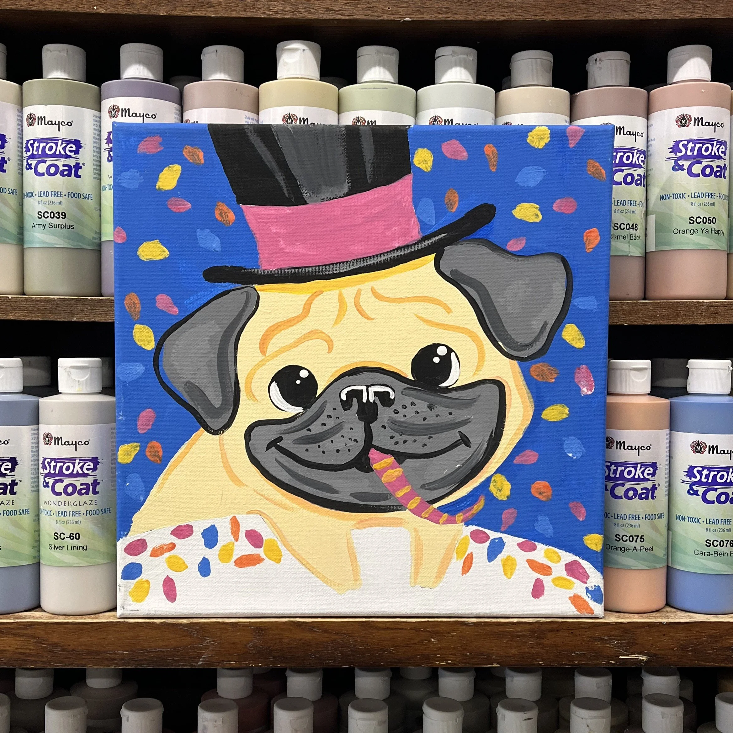 Party Pug Kids Canvas