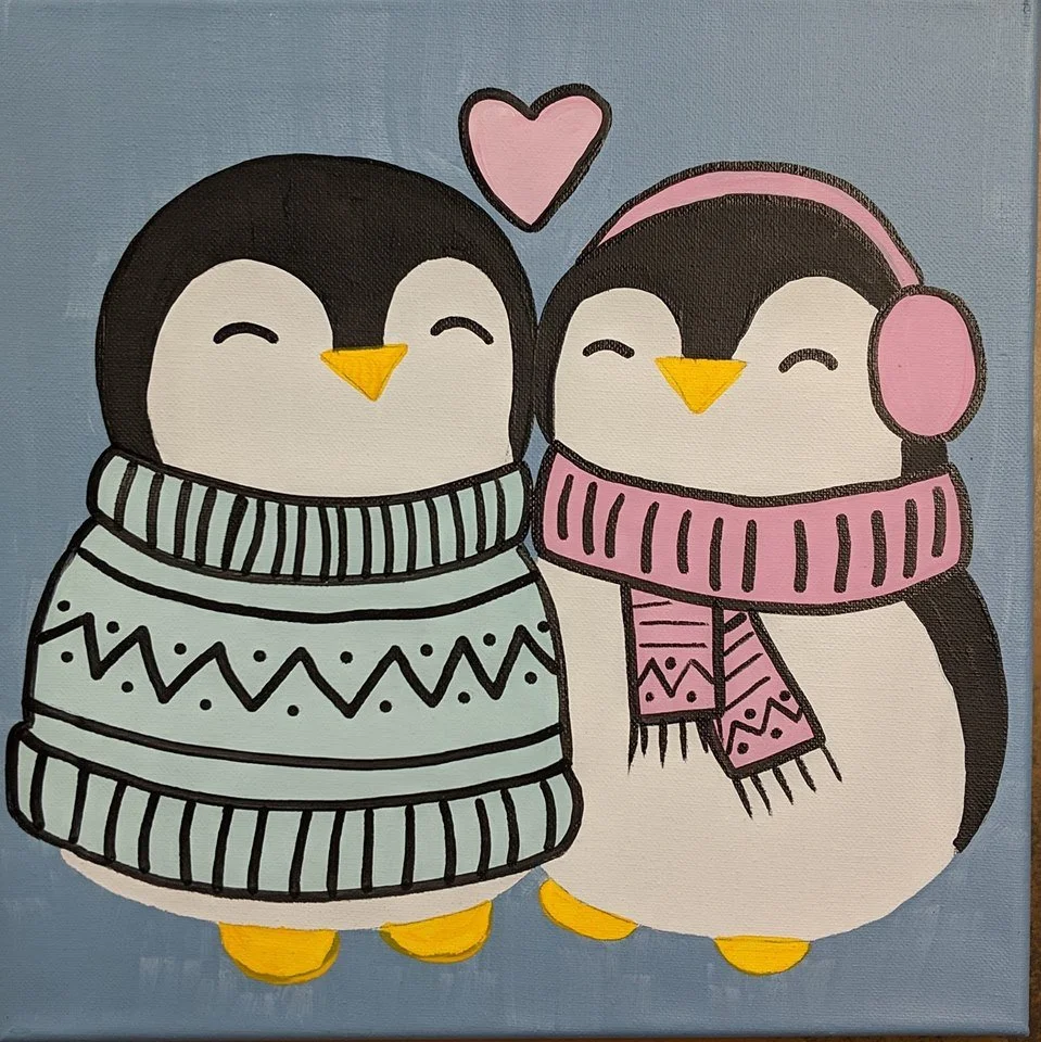 Penguin Love Kids Canvas
