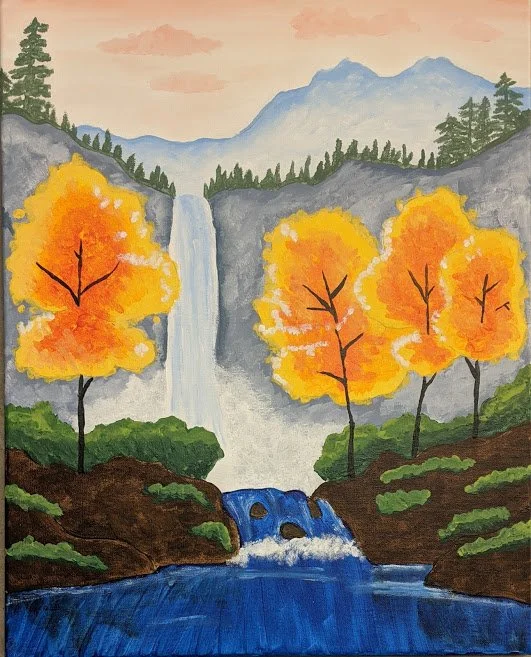 Autumn Waterfall Canvas