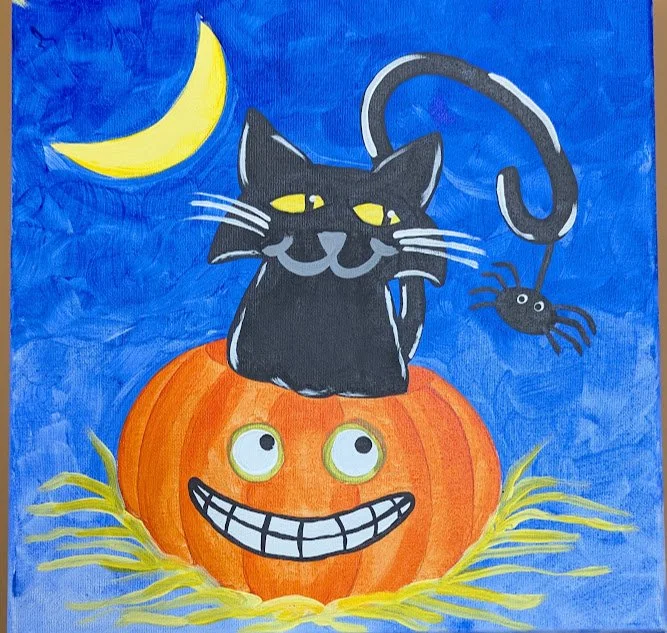 Halloween Cat Kids Canvas