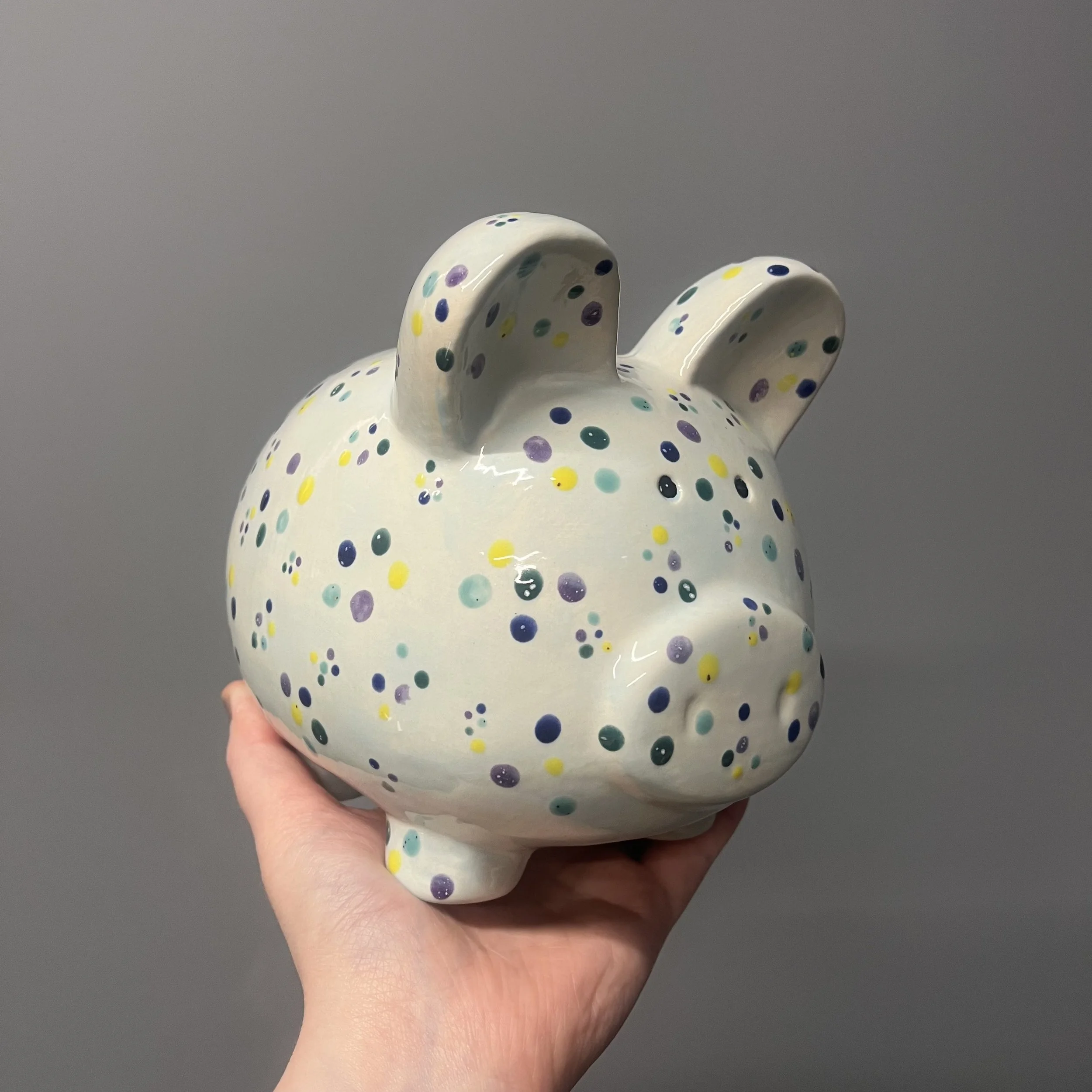 Large Pig Bank - Polka Dots