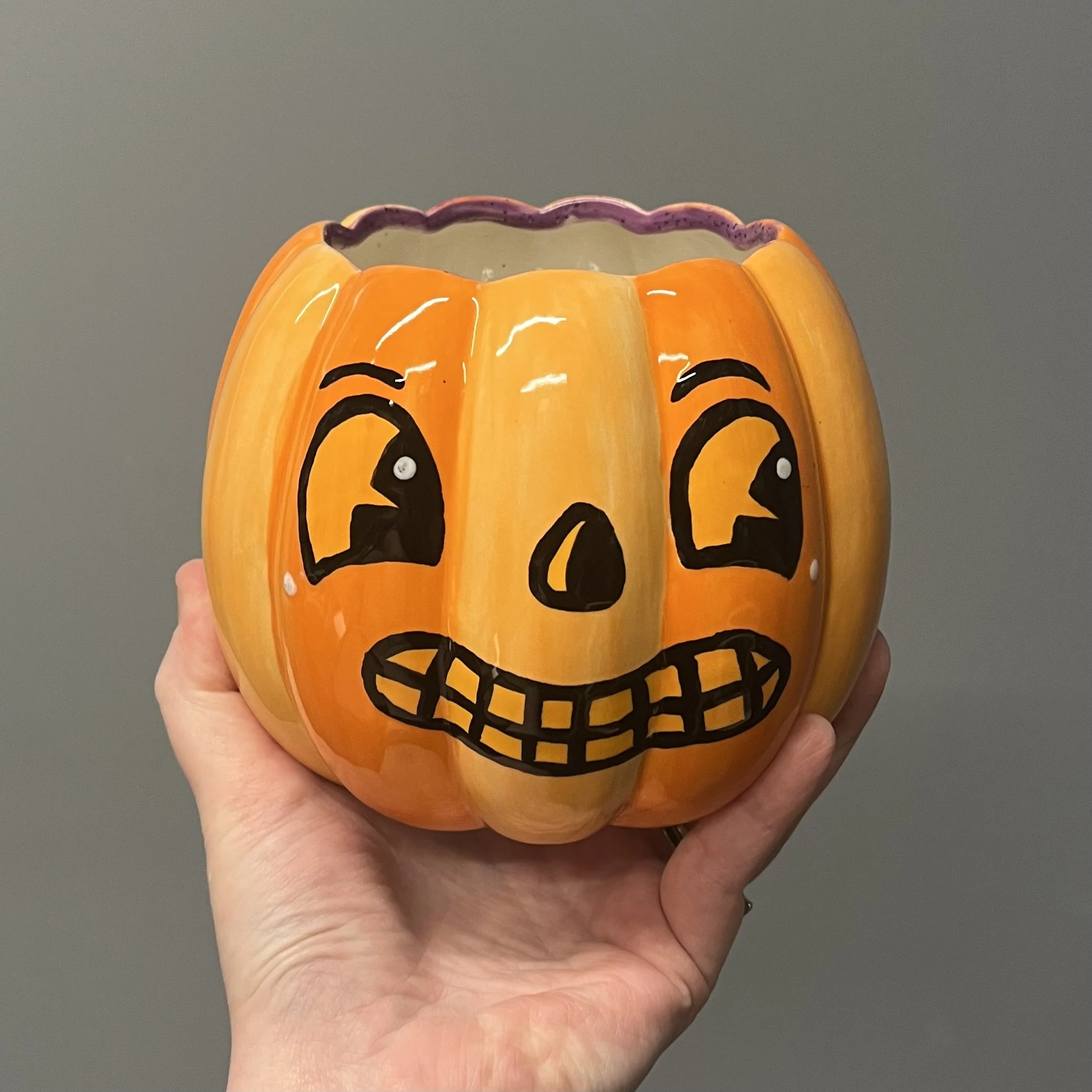 Pumpkin Planter - Vintage Face