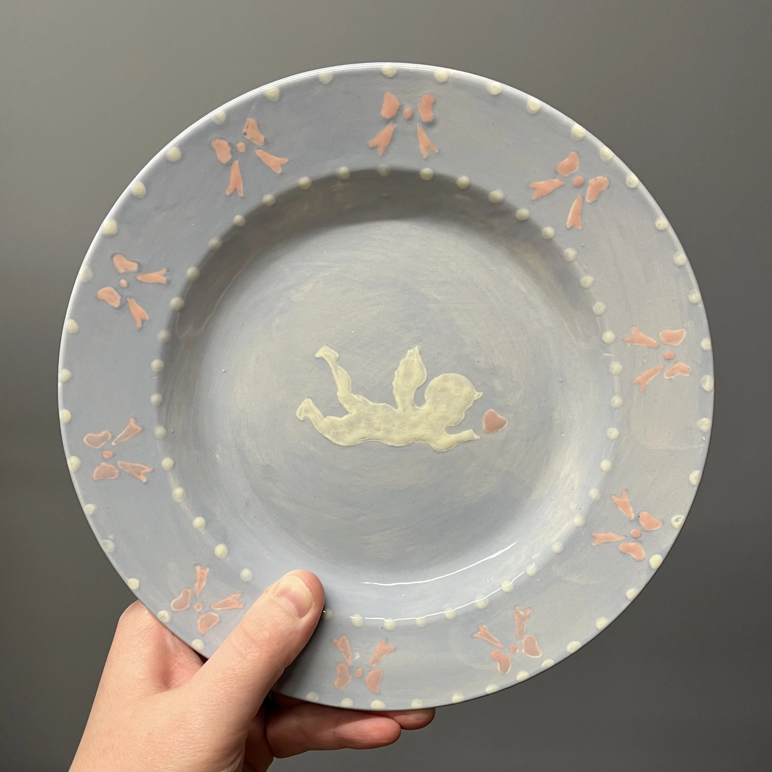 Rim Salad Plate - Angel & Bows